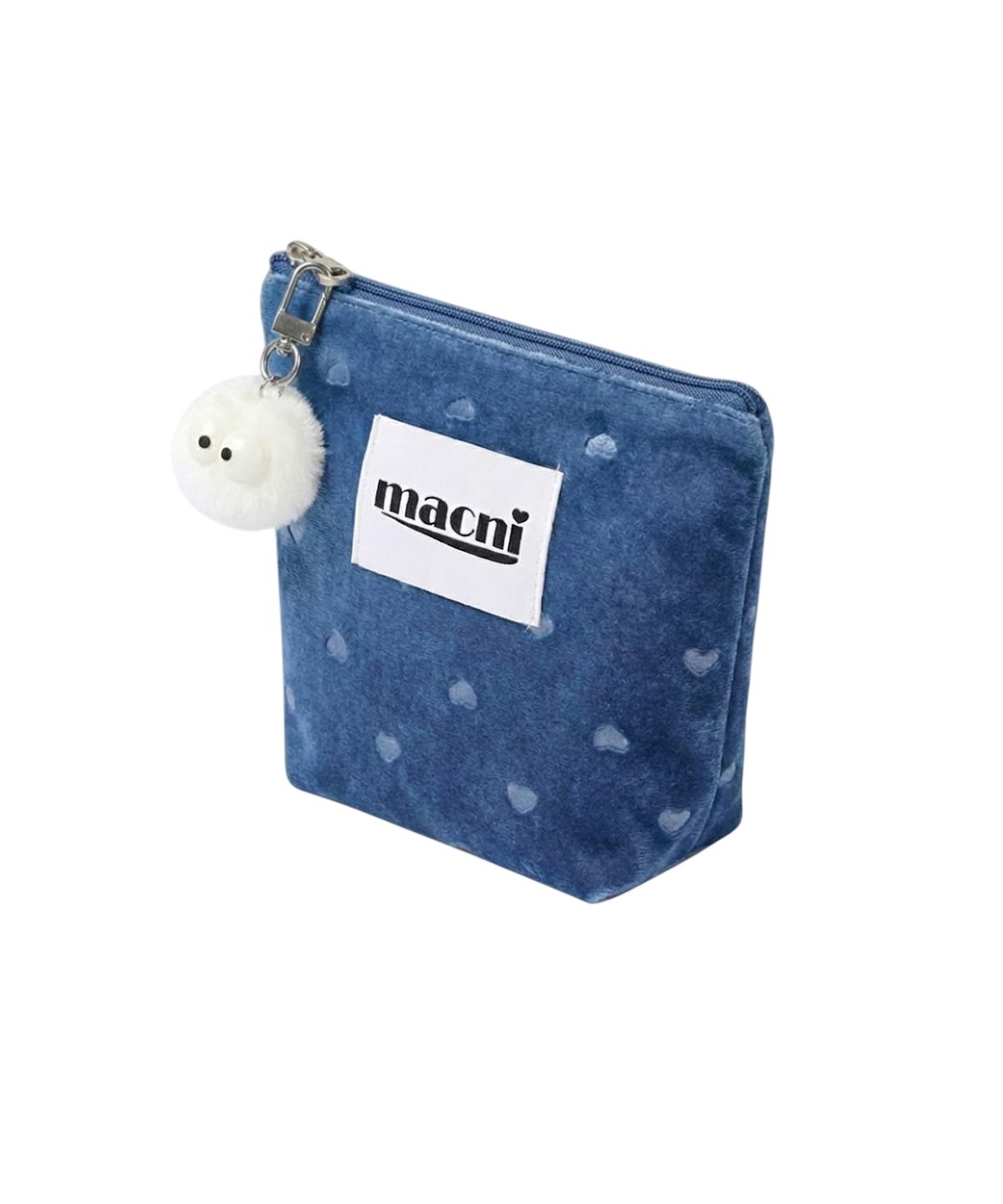 마크니(MACNI) HEART VELVET STANDY POUCH BLUE