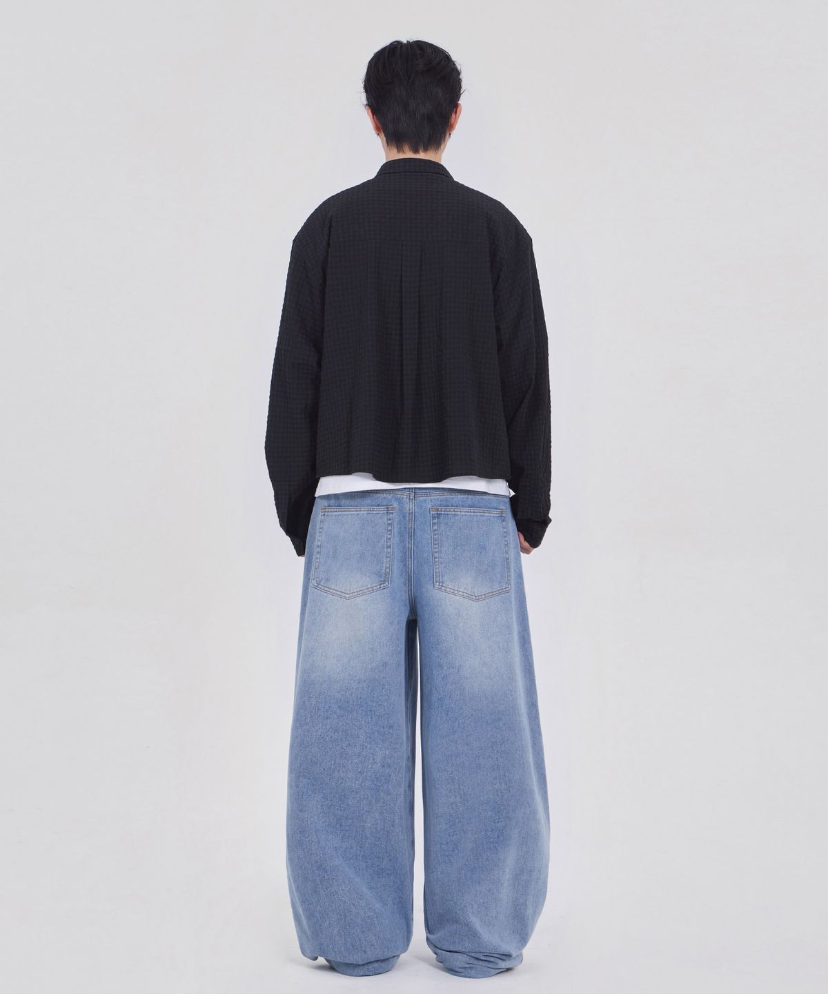 굿라이프웍스(GLW) 워시드 벌룬 데님 팬츠 블루