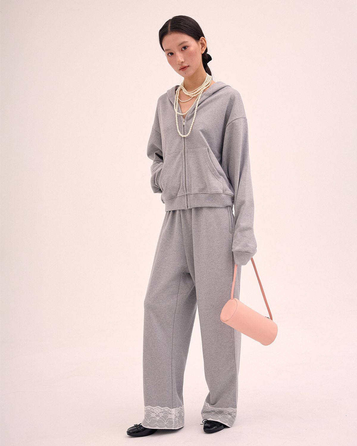 리모네(LEMONE) Lace sweatpants / Gray