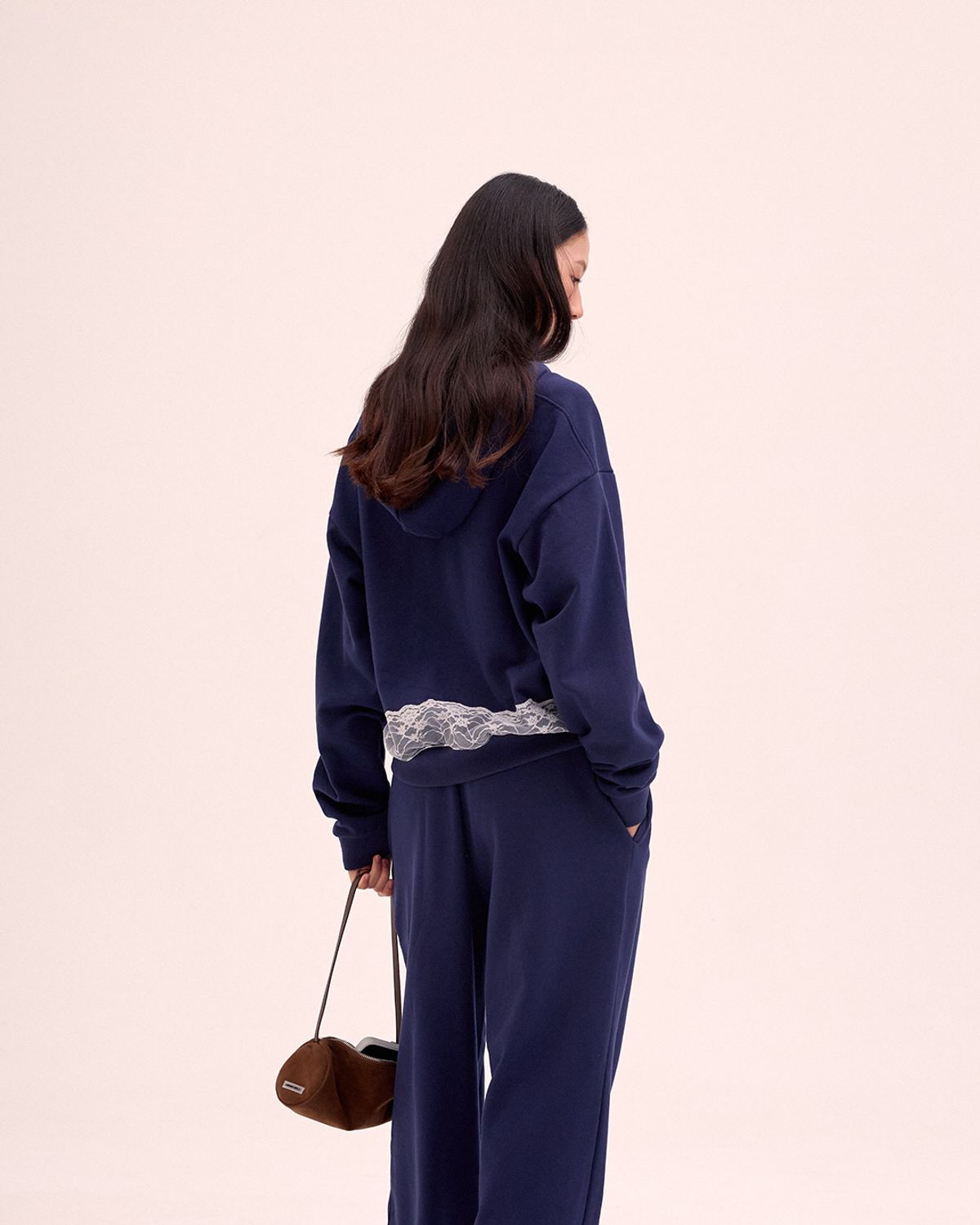 리모네(LEMONE) Lace zip-up hoodie / Navy