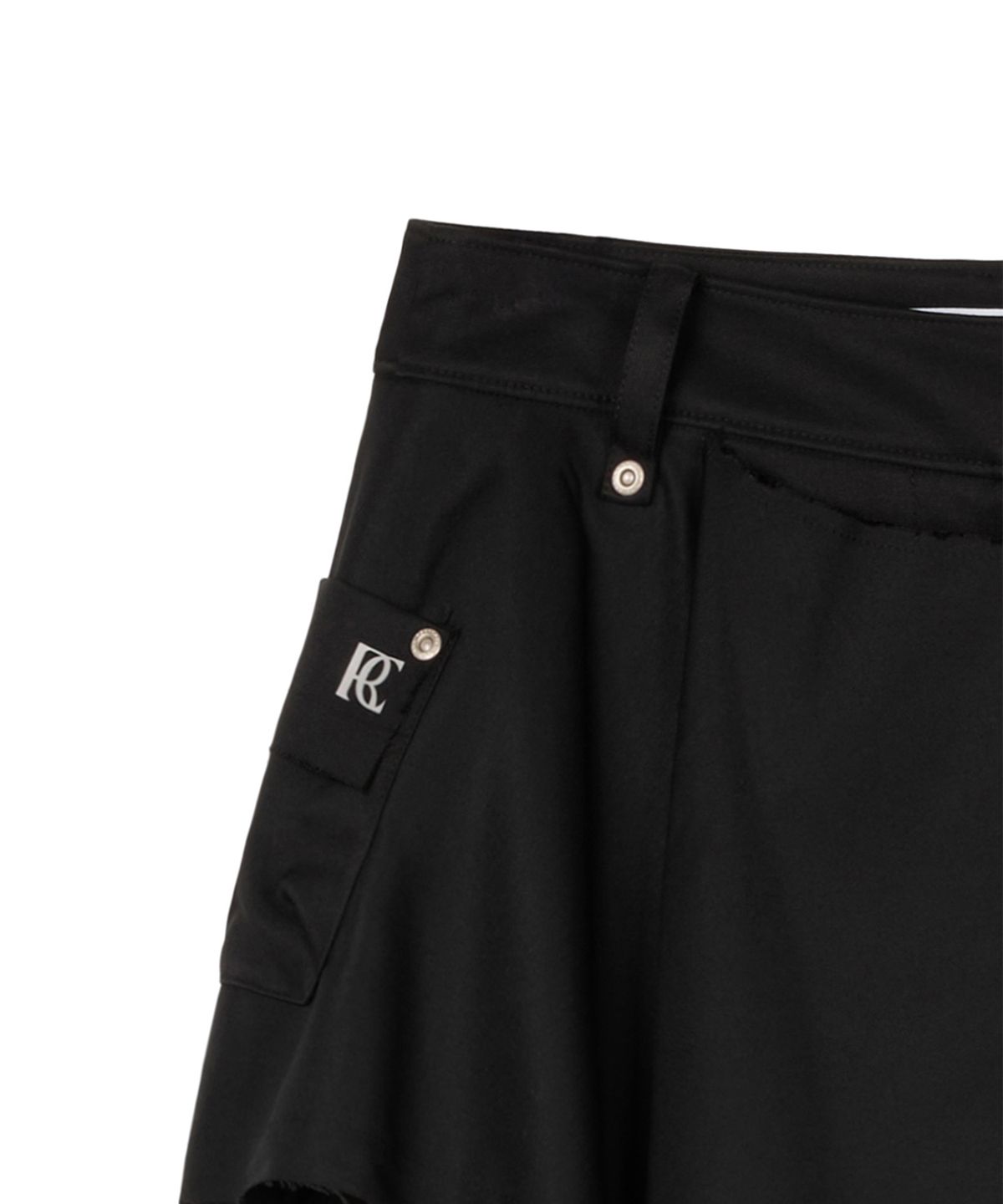 락케이크(ROCKCAKE) Bootcut Hook Skirt Pants - Black