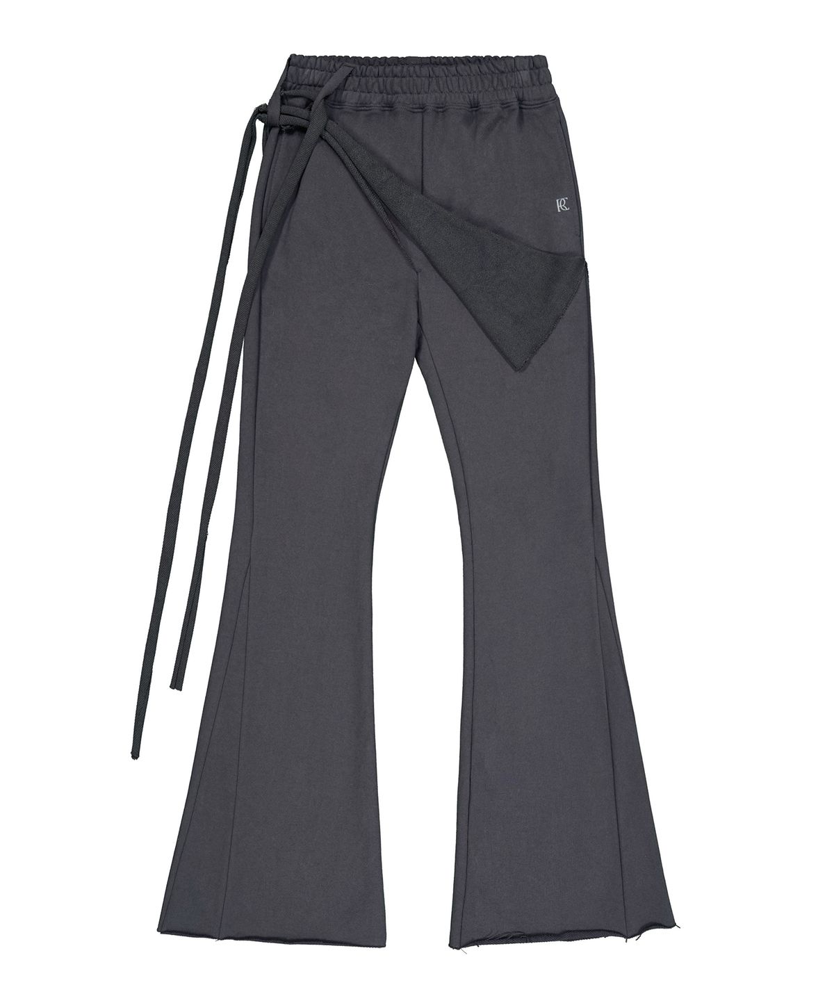 락케이크(ROCKCAKE) Wrap Skirt Flare Pants - Charcoal