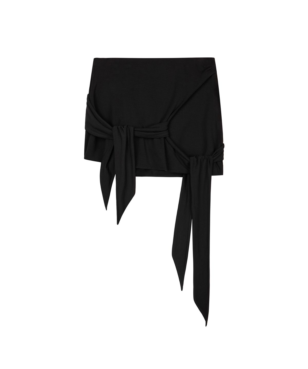 락케이크(ROCKCAKE) Drape Wrap Mini Skirt - Black