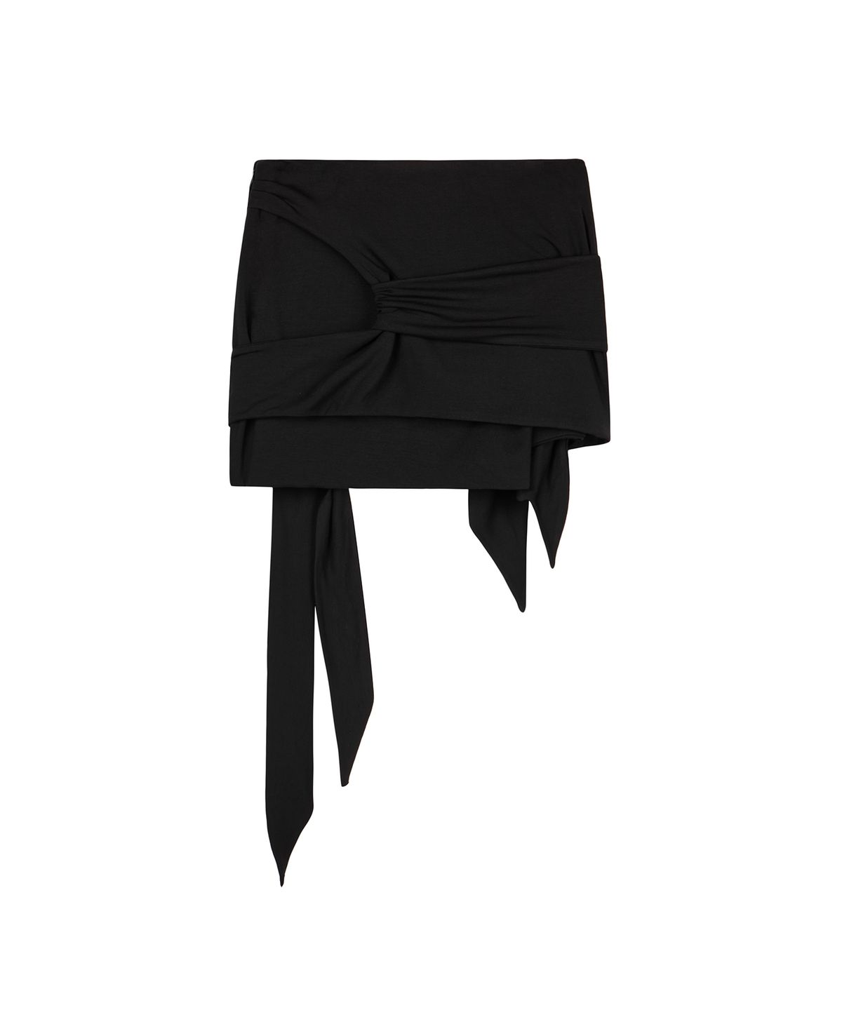 락케이크(ROCKCAKE) Drape Wrap Mini Skirt - Black