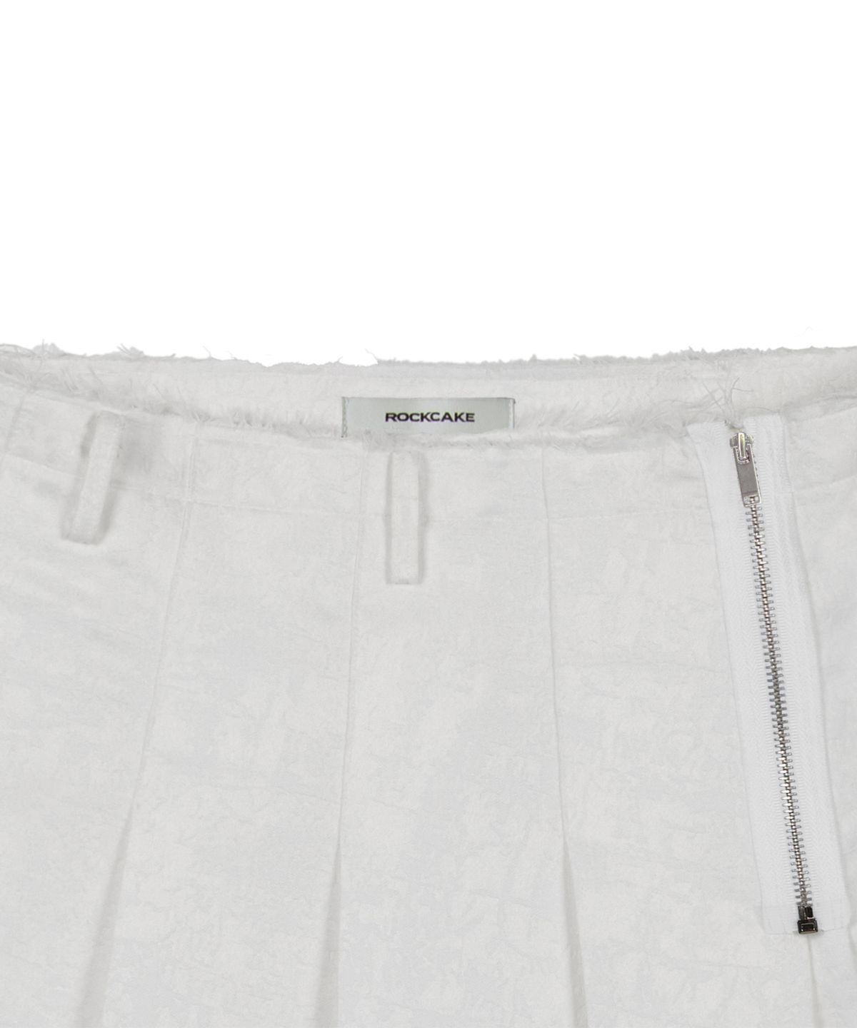 락케이크(ROCKCAKE) Jacquard Pleated Skirt - White