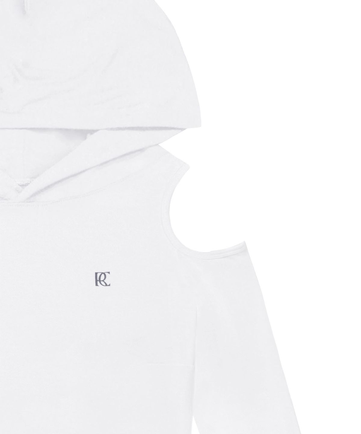 락케이크(ROCKCAKE) Asymmetry Sleeve hoodie - White
