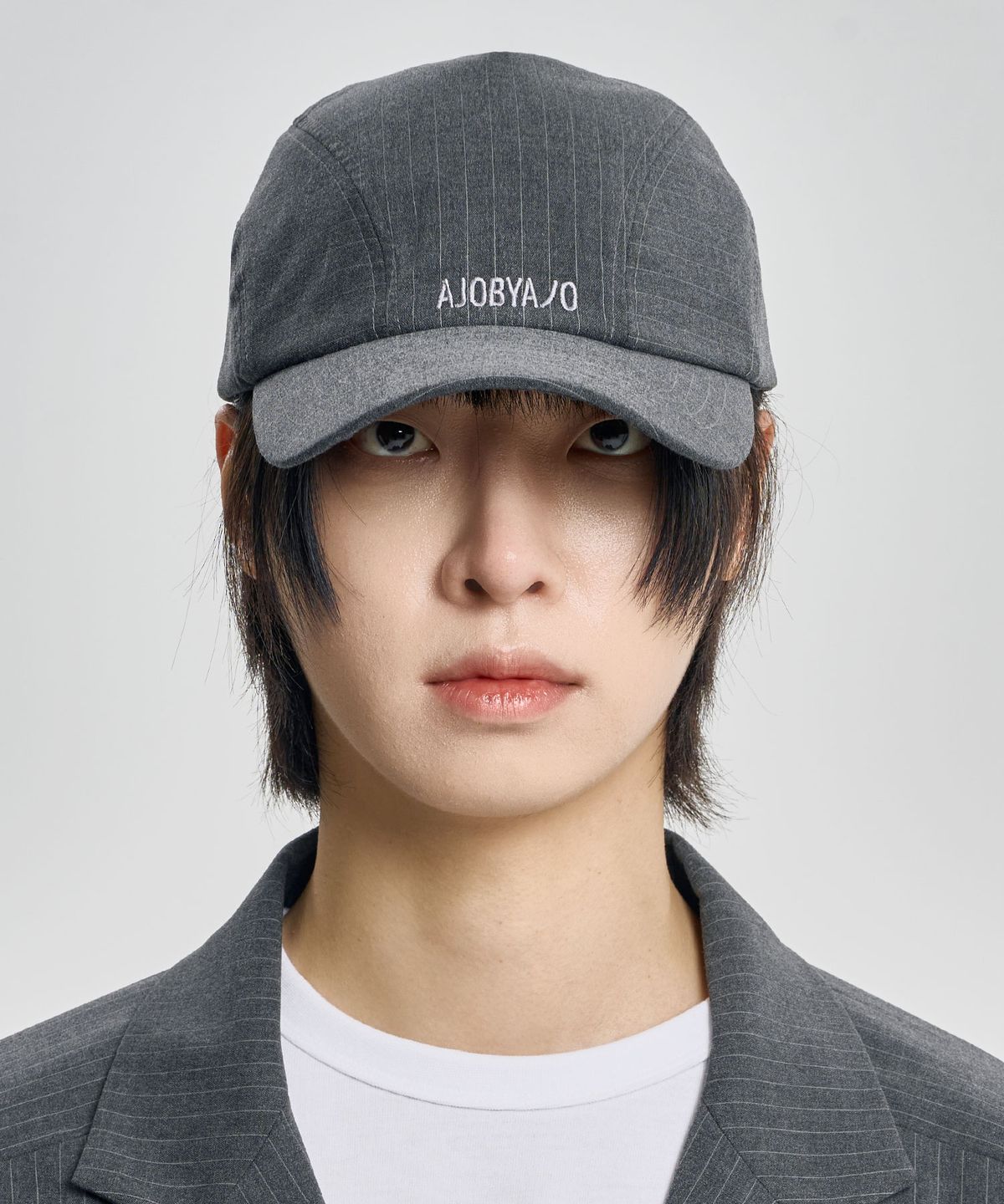 아조바이아조(AJOBYAJO) Striped Wool Blend Cap [GREY]