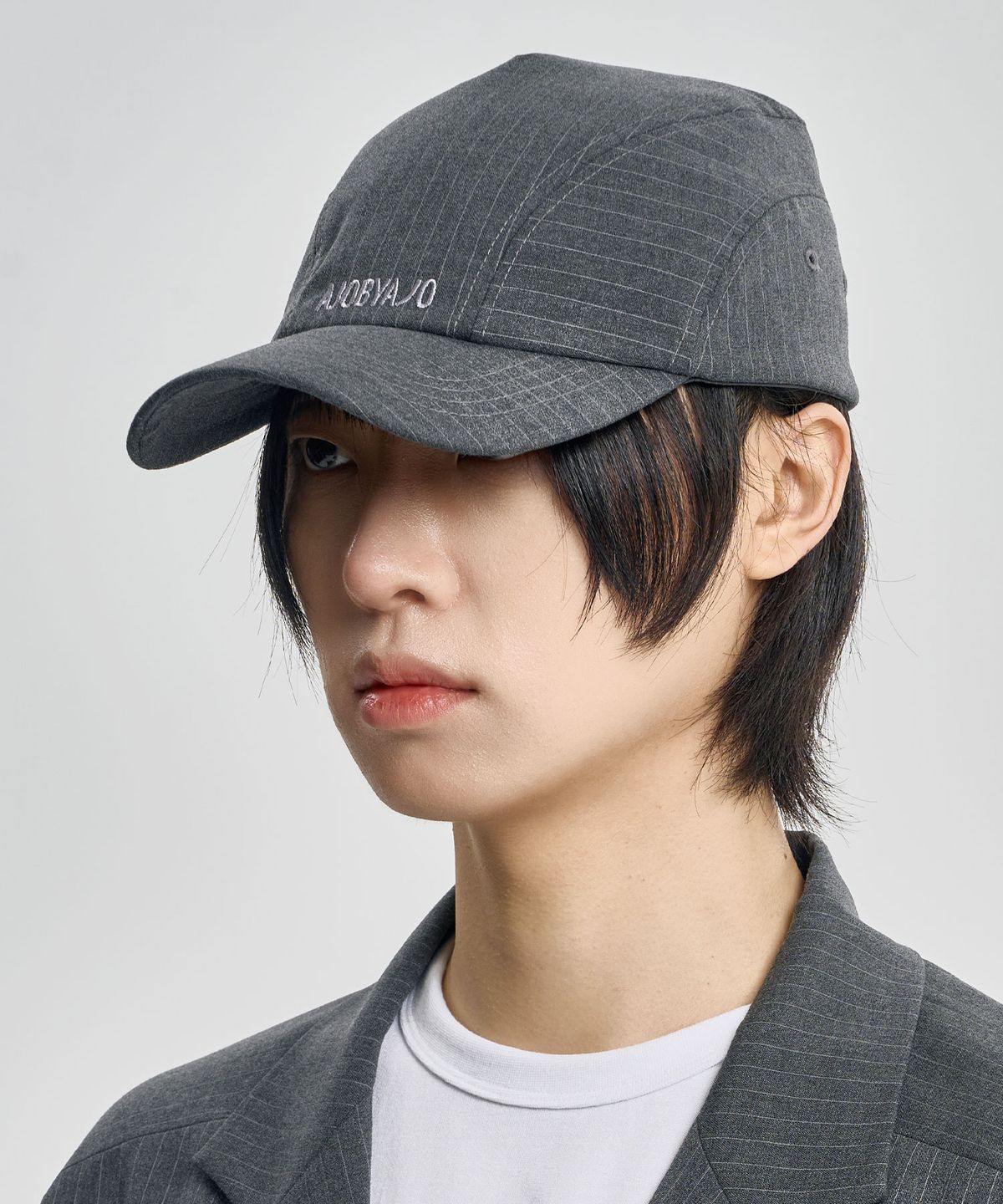 아조바이아조(AJOBYAJO) Striped Wool Blend Cap [GREY]
