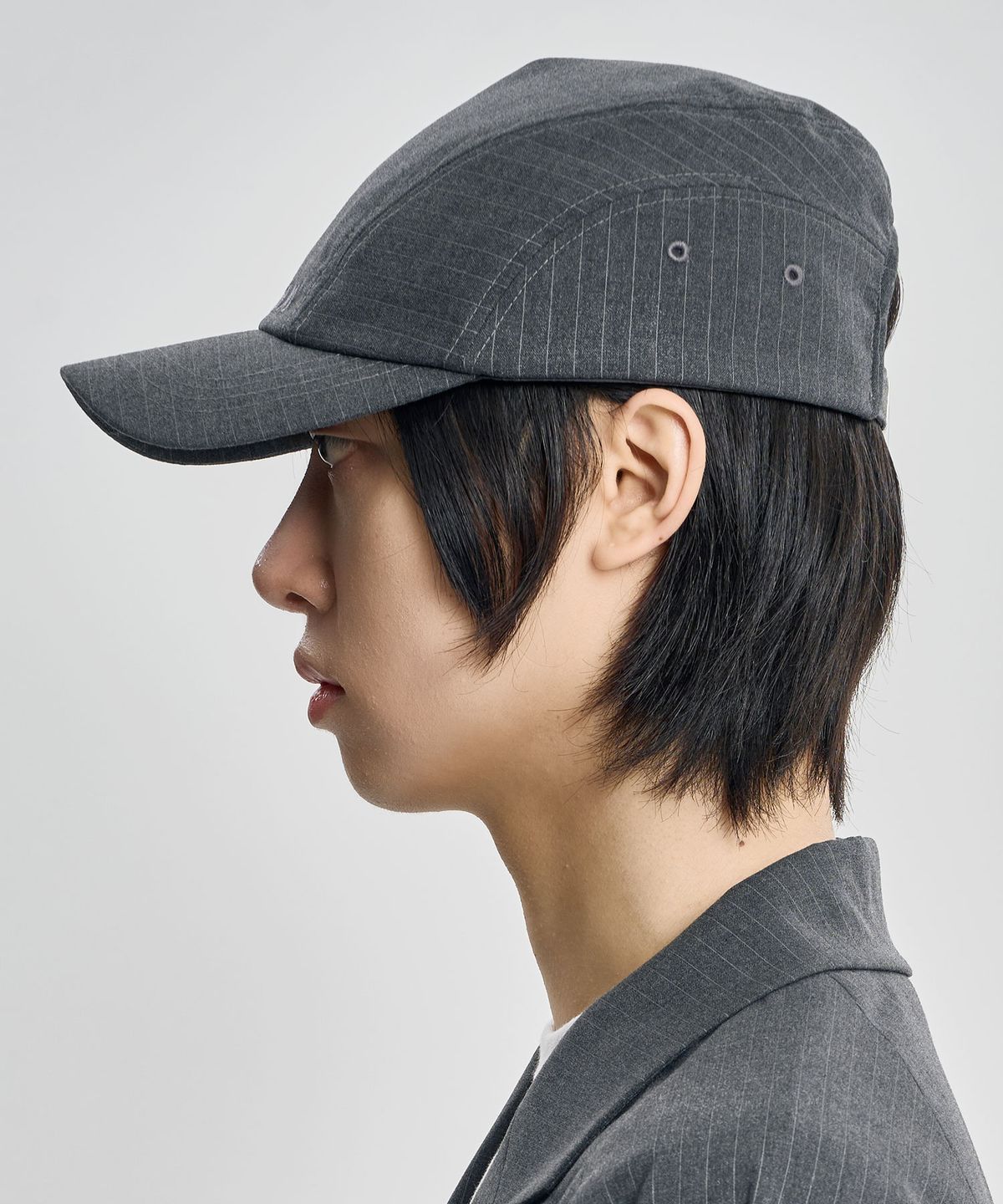 아조바이아조(AJOBYAJO) Striped Wool Blend Cap [GREY]