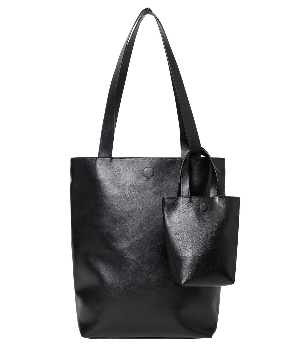 아조바이아조(AJOBYAJO) Vegan Leather Dual Tote Bag [BLACK]