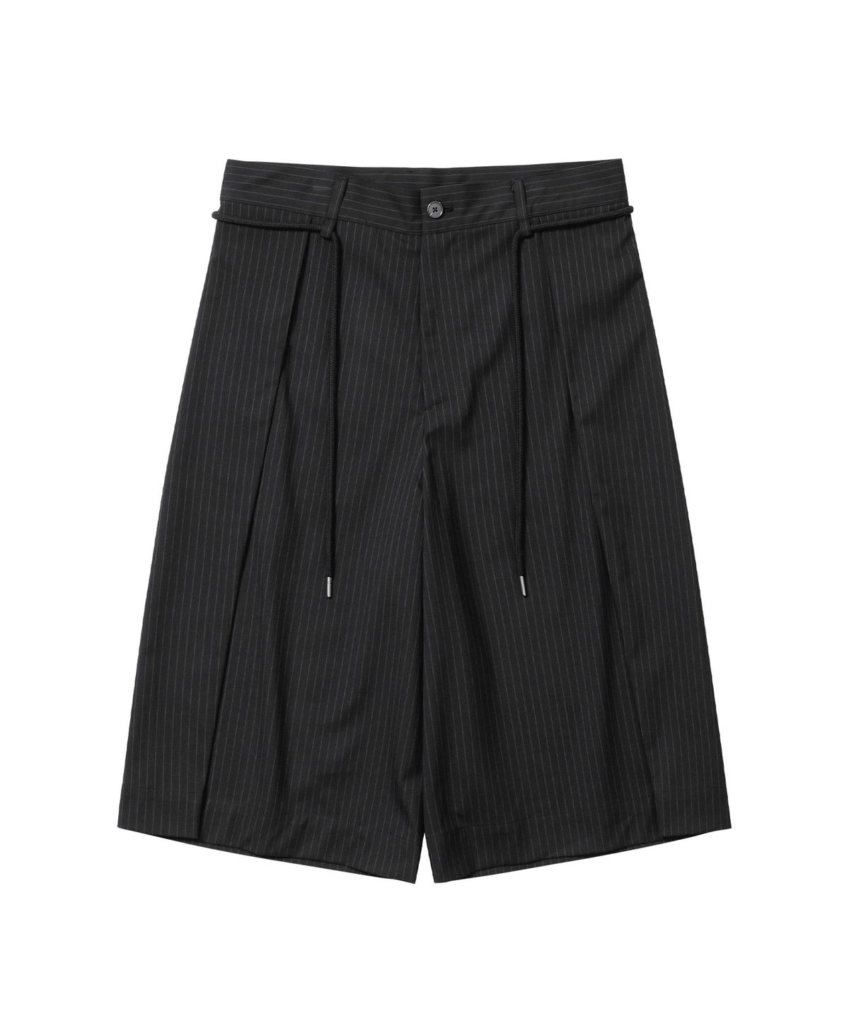 아조바이아조(AJOBYAJO) One Tuck Stripe Bermuda Pants [BLACK]