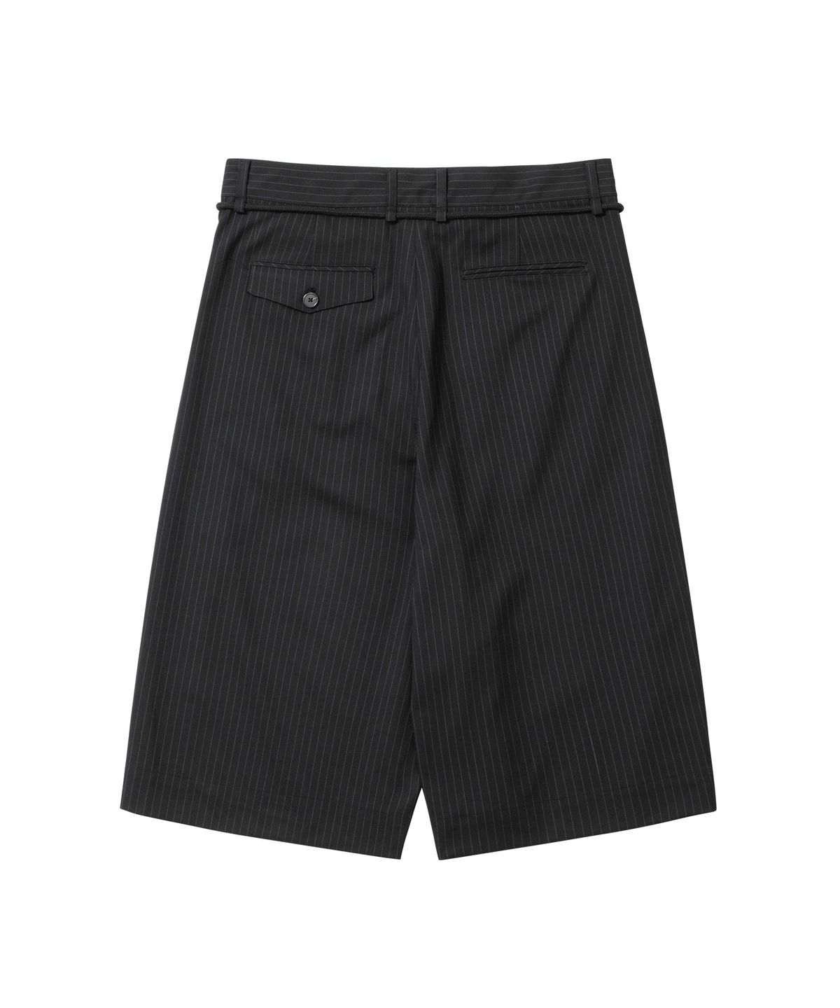 아조바이아조(AJOBYAJO) One Tuck Stripe Bermuda Pants [BLACK]