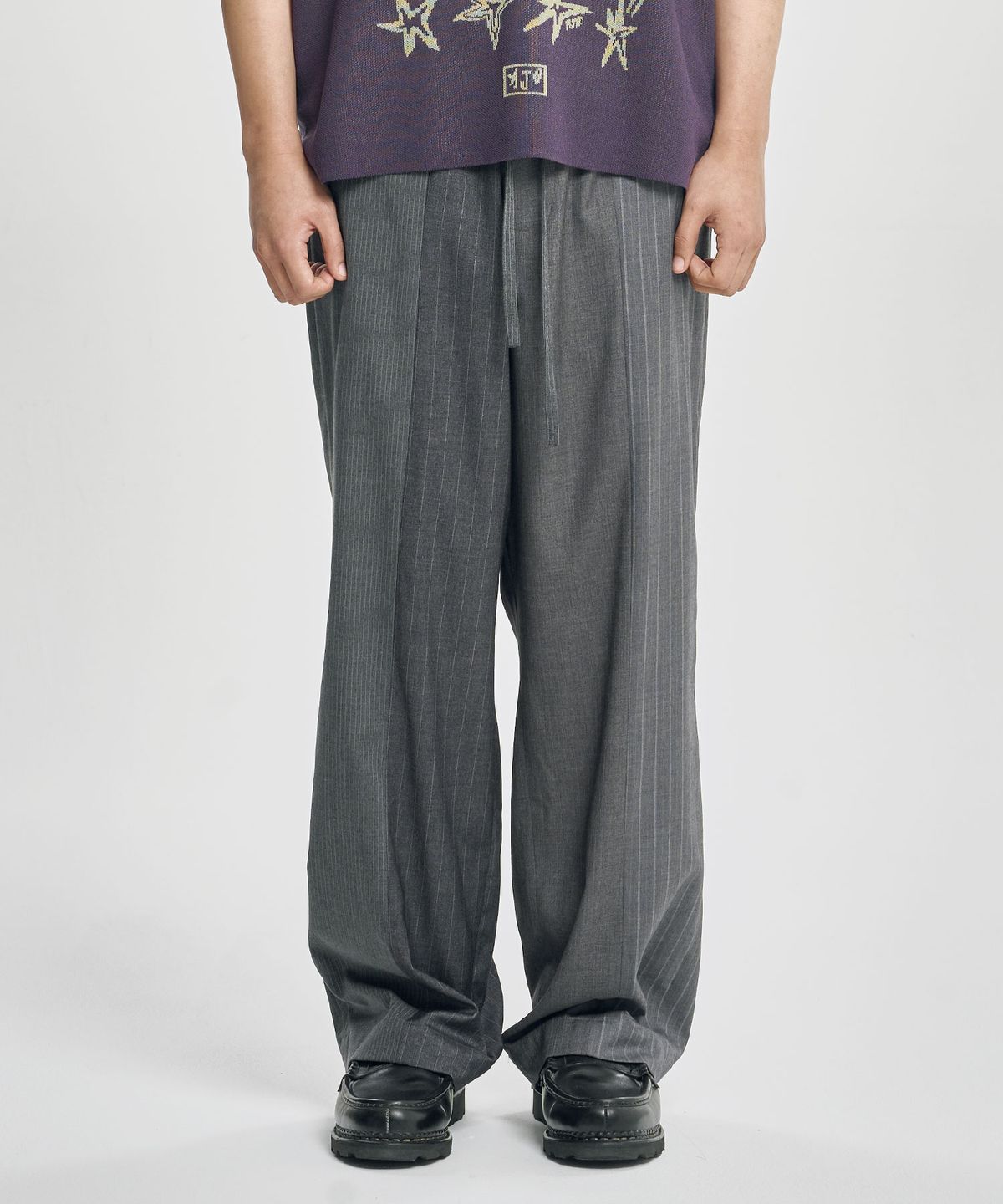 아조바이아조(AJOBYAJO) Quad Stripe Trousers [GREY]