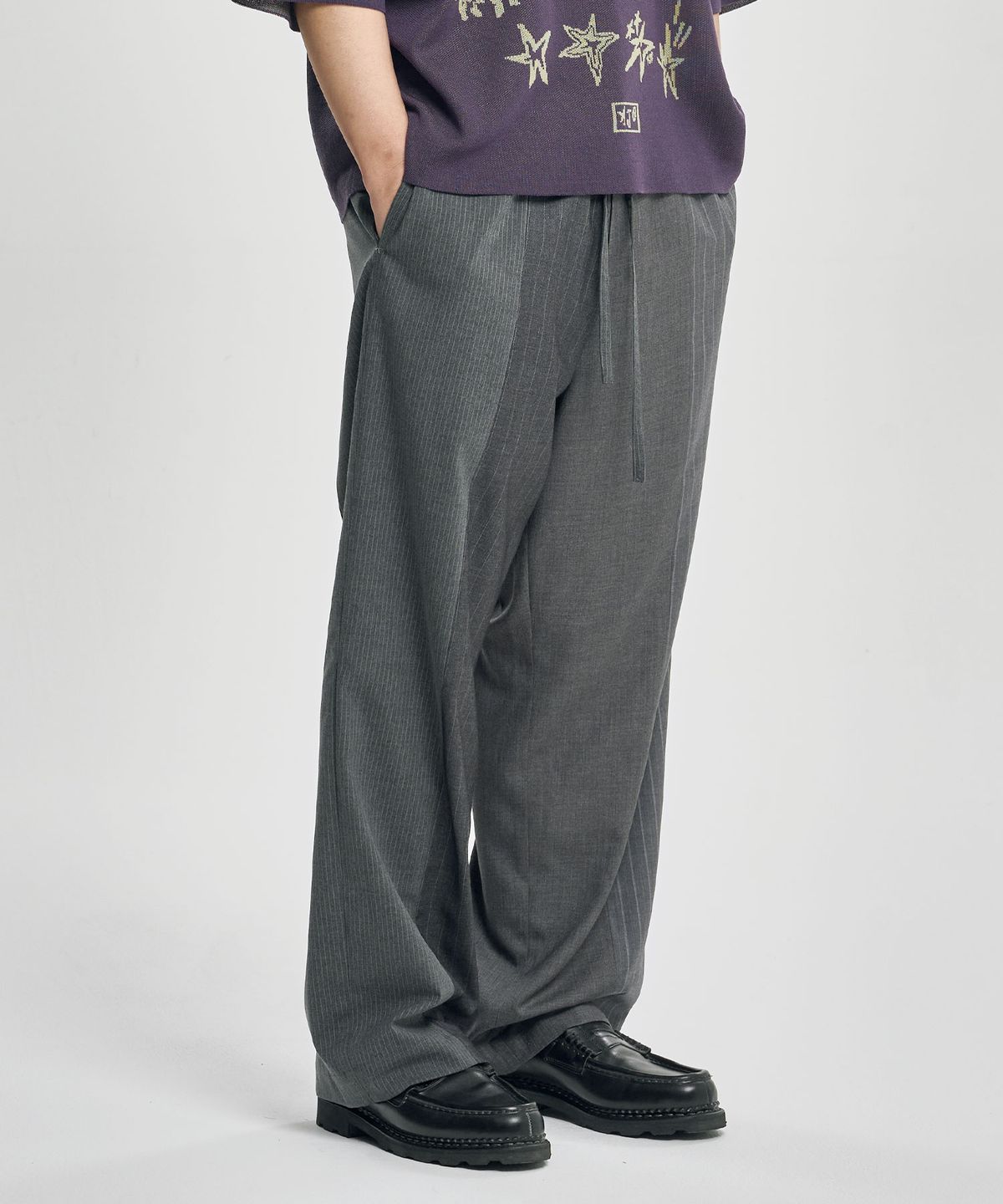 아조바이아조(AJOBYAJO) Quad Stripe Trousers [GREY]