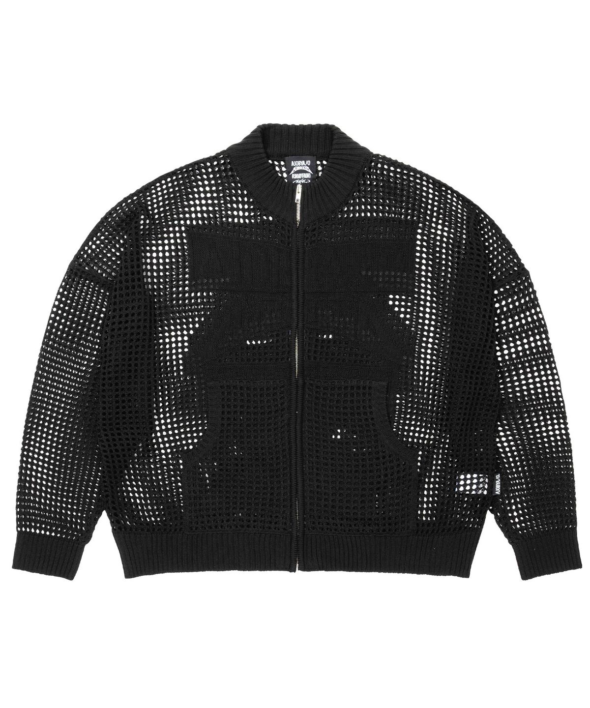 아조바이아조(AJOBYAJO) Total Logo Drop Needle Zip-Up [BLACK]