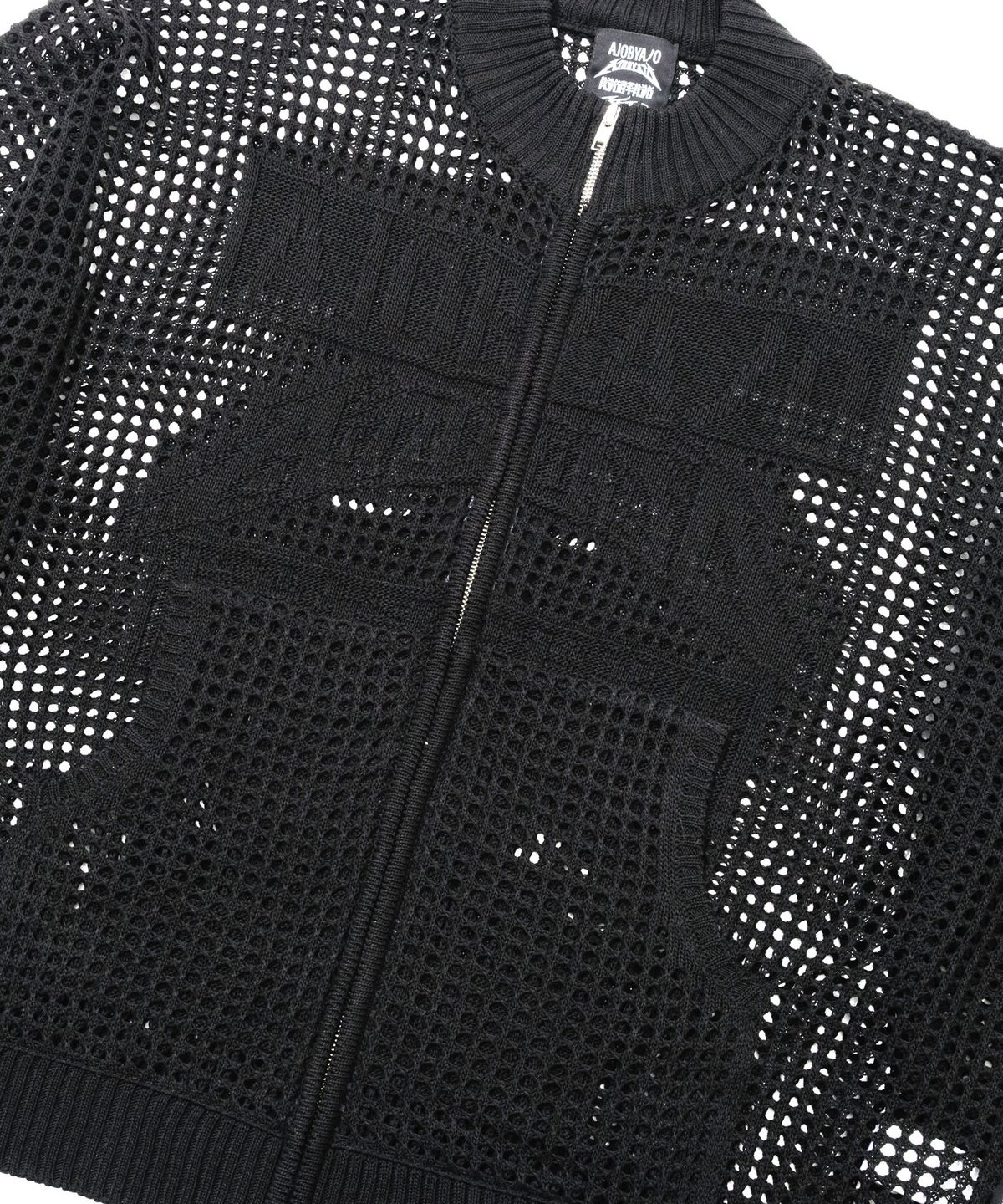 아조바이아조(AJOBYAJO) Total Logo Drop Needle Zip-Up [BLACK]