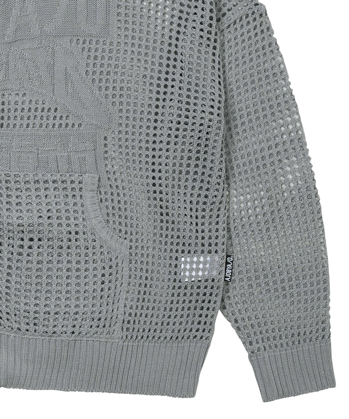 아조바이아조(AJOBYAJO) Total Logo Drop Needle Zip-Up [LIGHT GREY]
