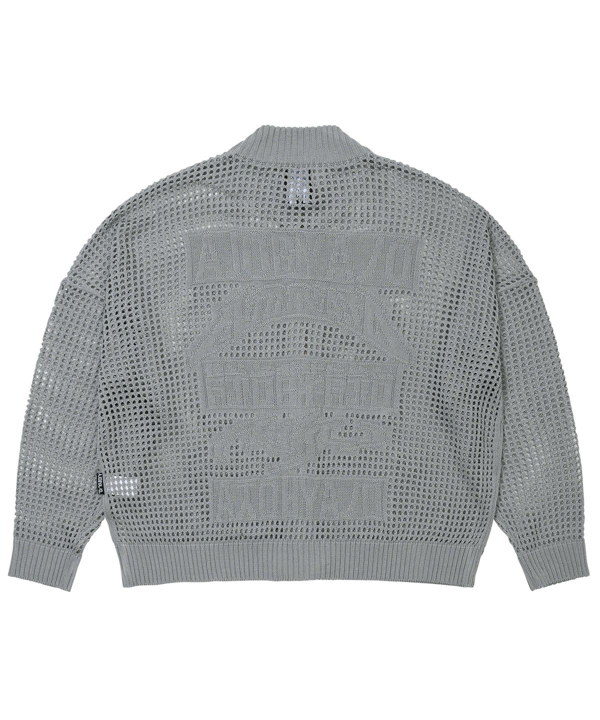 아조바이아조(AJOBYAJO) Total Logo Drop Needle Zip-Up [LIGHT GREY]