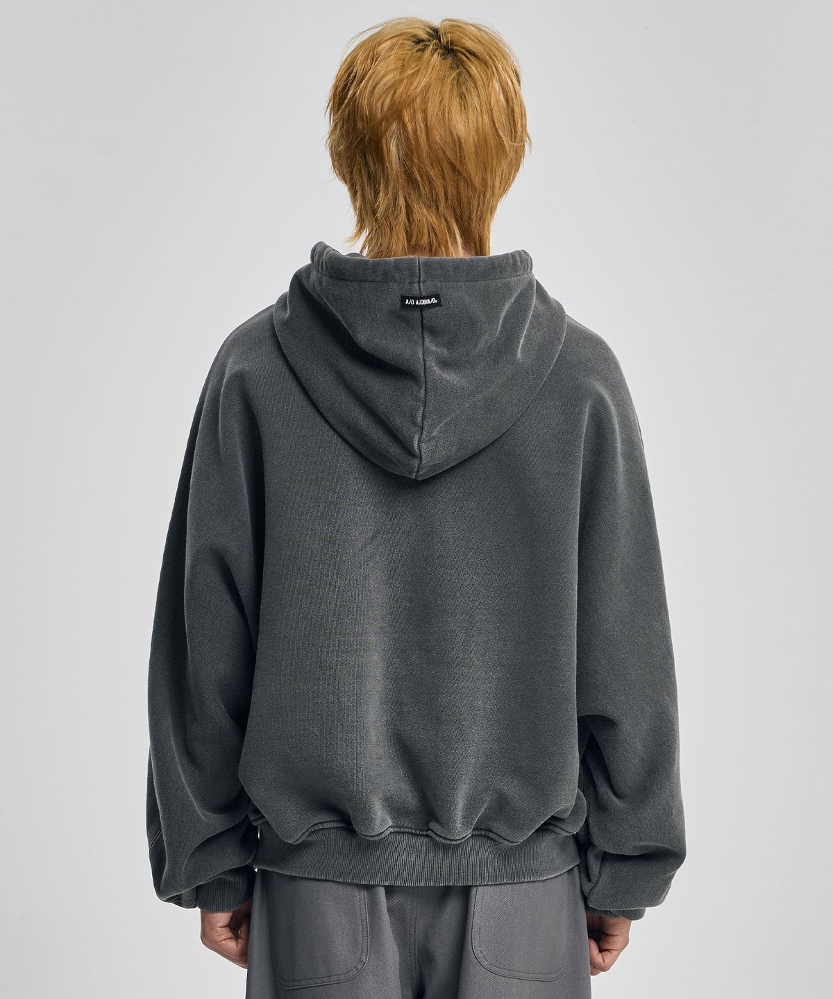 아조바이아조(AJOBYAJO) Laced Multi-Drawstring Zip-Up Hoodie [CHARCOAL]