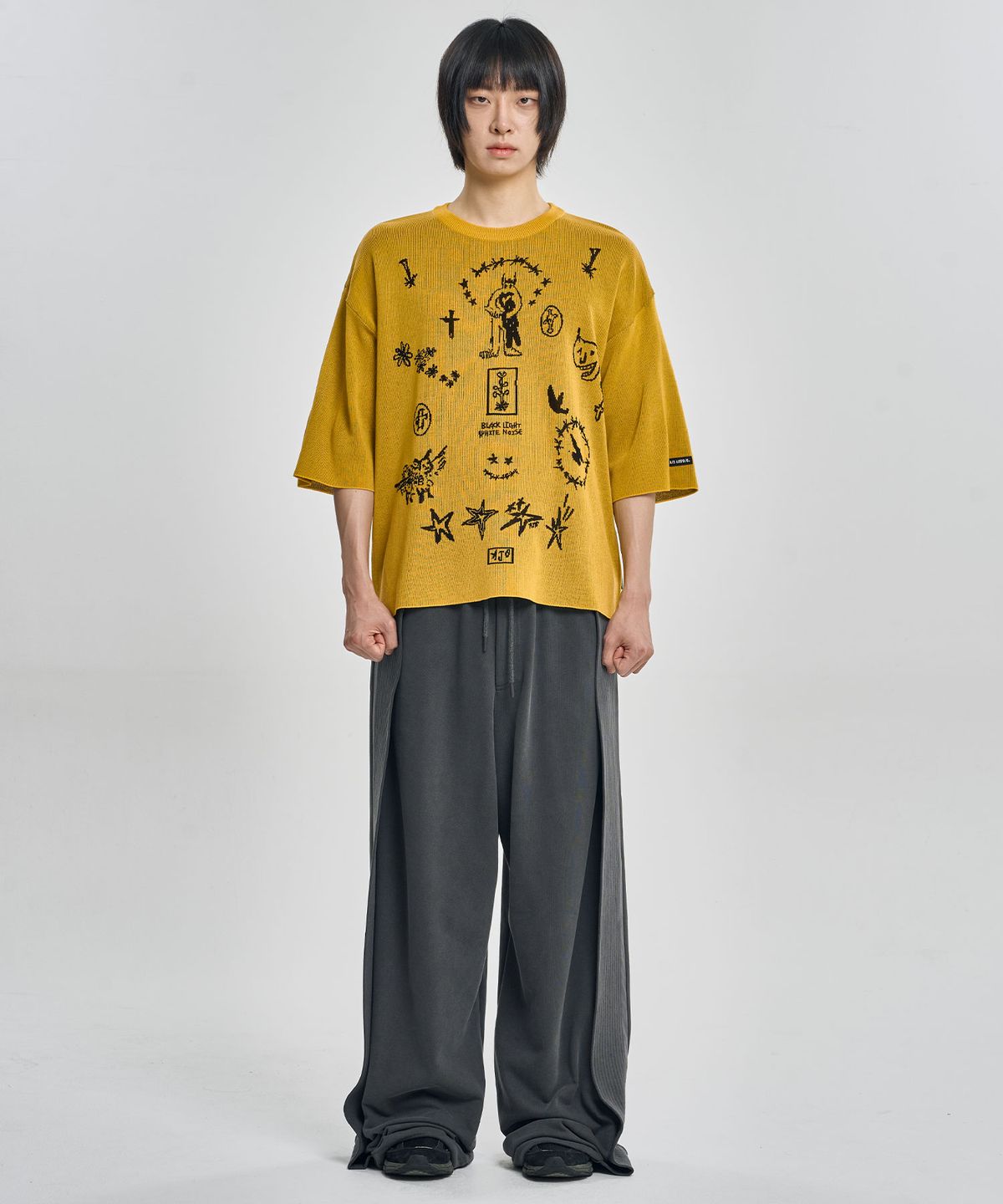 아조바이아조(AJOBYAJO) One Tuck Qulted Jersey Pants [CHARCOAL]