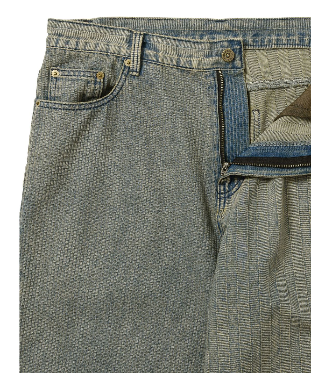 아조바이아조(AJOBYAJO) Stripe Contrast Jeans [SAND]