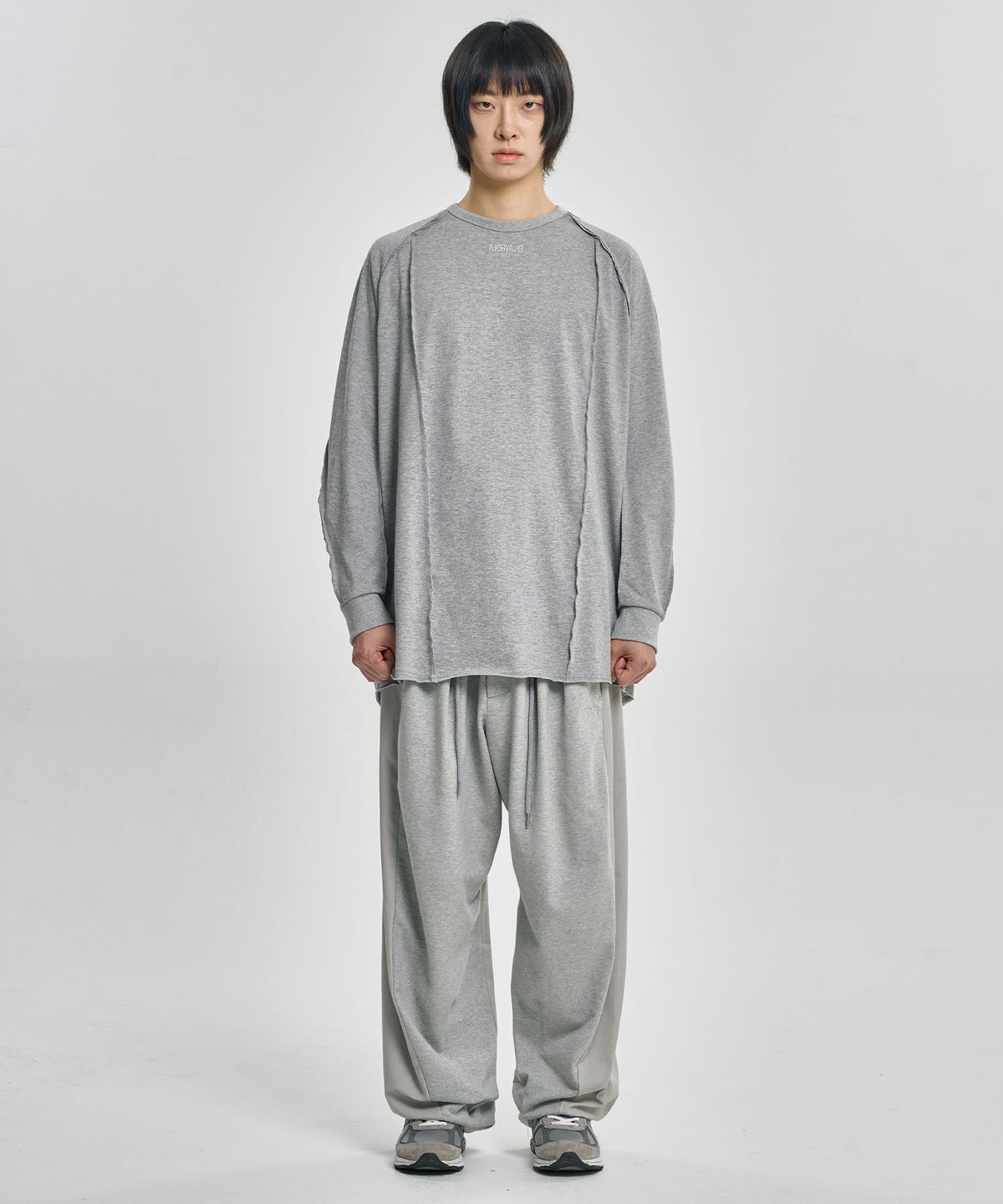 아조바이아조(AJOBYAJO) Dual Fabric Hybrid Pants [MELANGE GREY]
