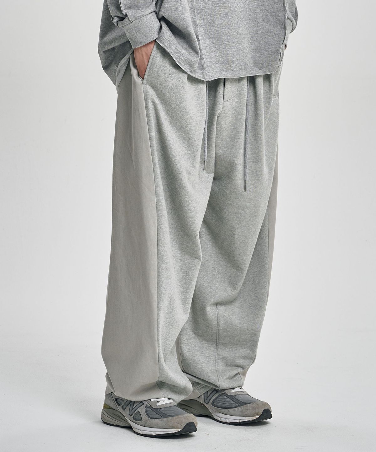 아조바이아조(AJOBYAJO) Dual Fabric Hybrid Pants [MELANGE GREY]