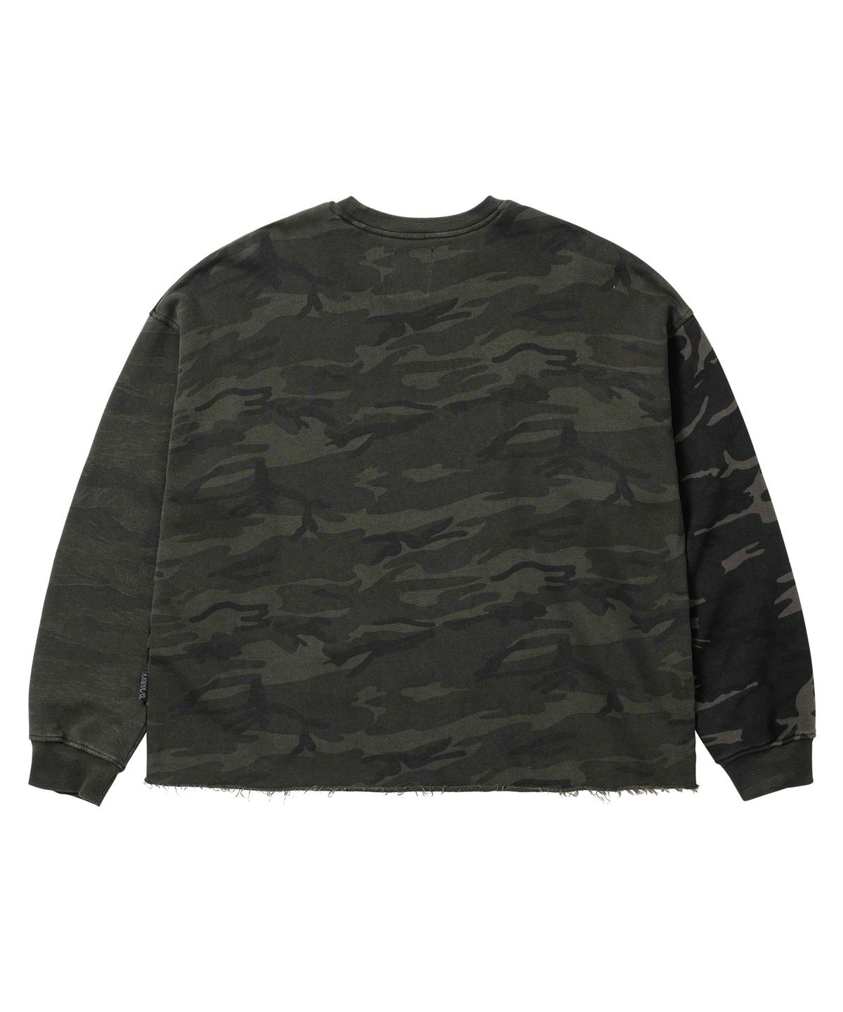 아조바이아조(AJOBYAJO) Camouflage Leopard Mixed Sweatshirt [CHARCOAL]