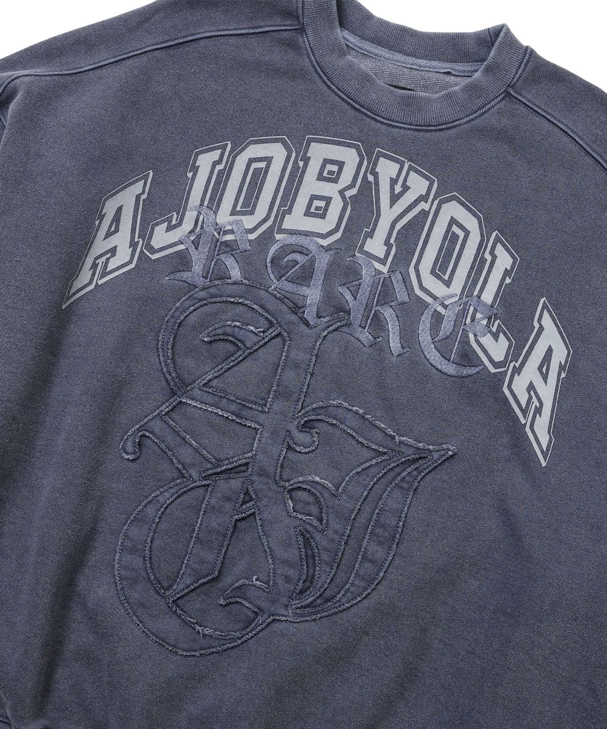 아조바이아조(AJOBYAJO) Rare University Washed Sweatshirt [BLUE]