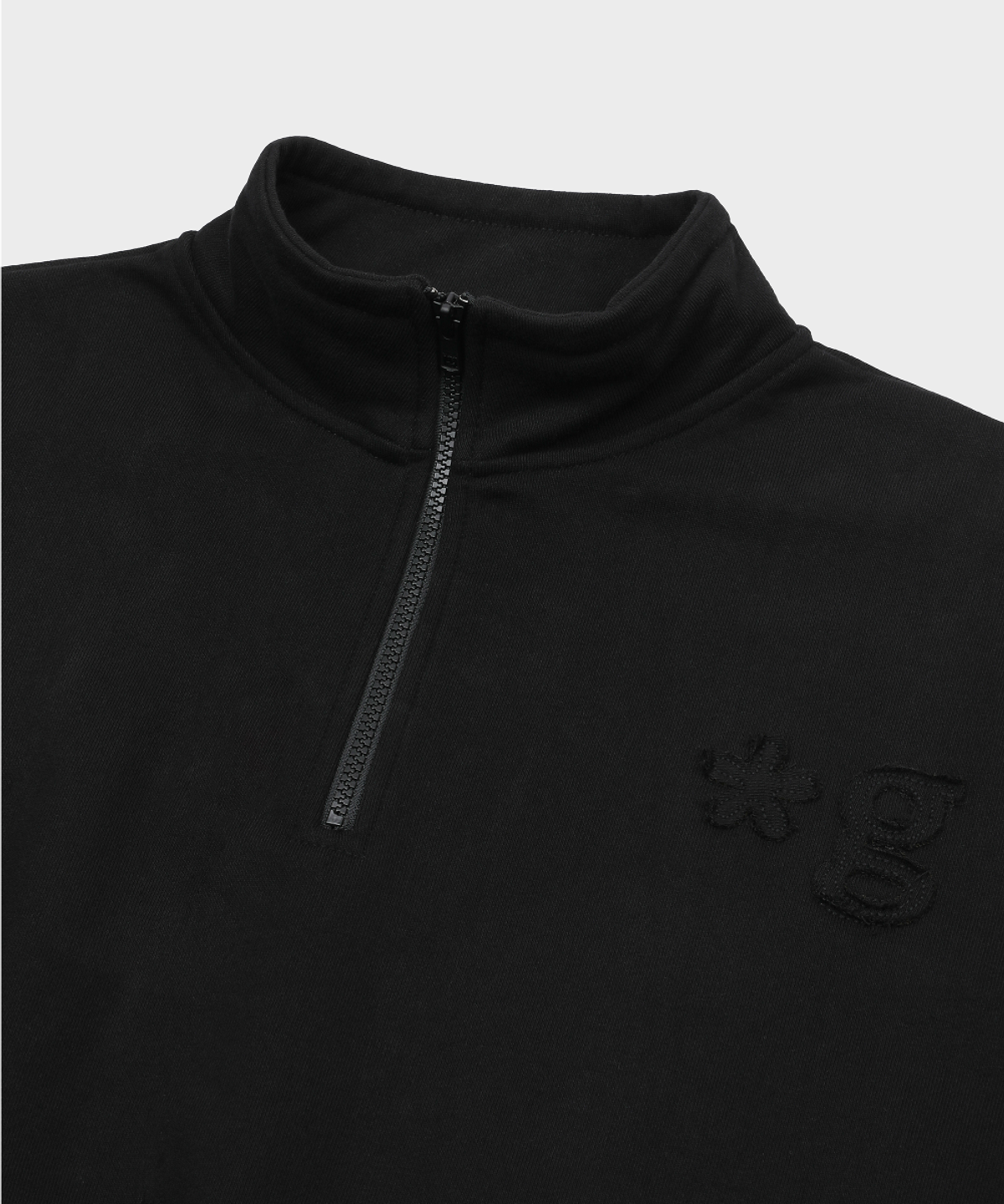 글런든(GRUNDEN) SIGNATURE LOGO HALF ZIP-UP (BLACK)