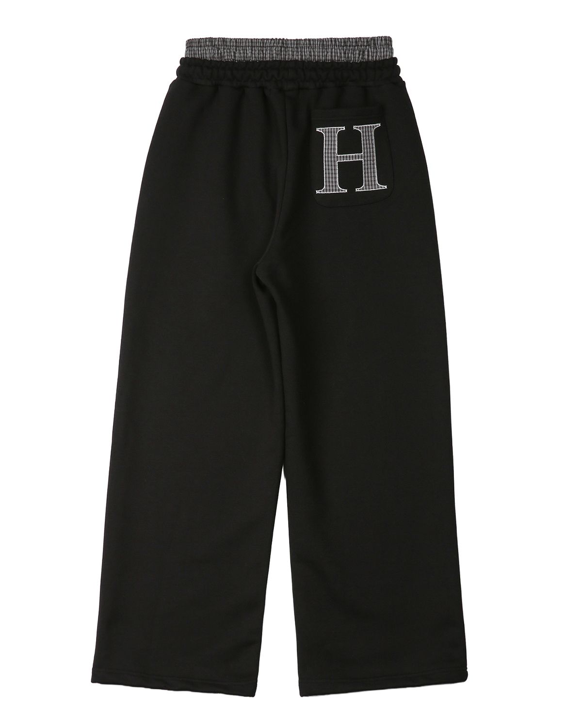 해비즘(HAVISM) CHECK LAYERED SWEATPANTS(BLACK)
