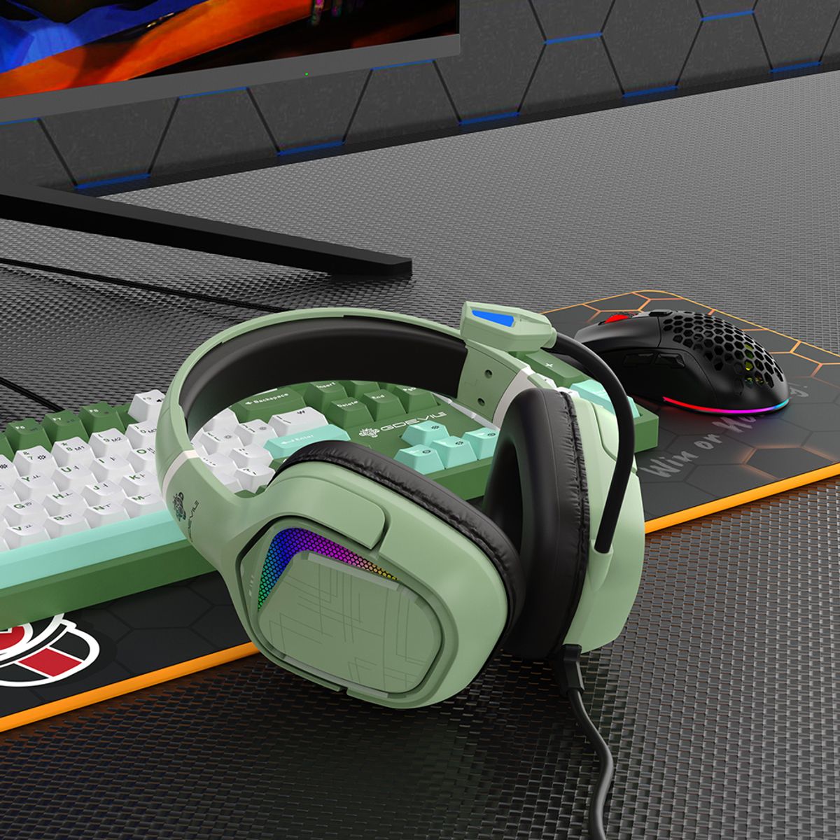 지데빌(GDEVIL) G538 WILDCAT 가상 7.1채널 RGB 게이밍 헤드셋