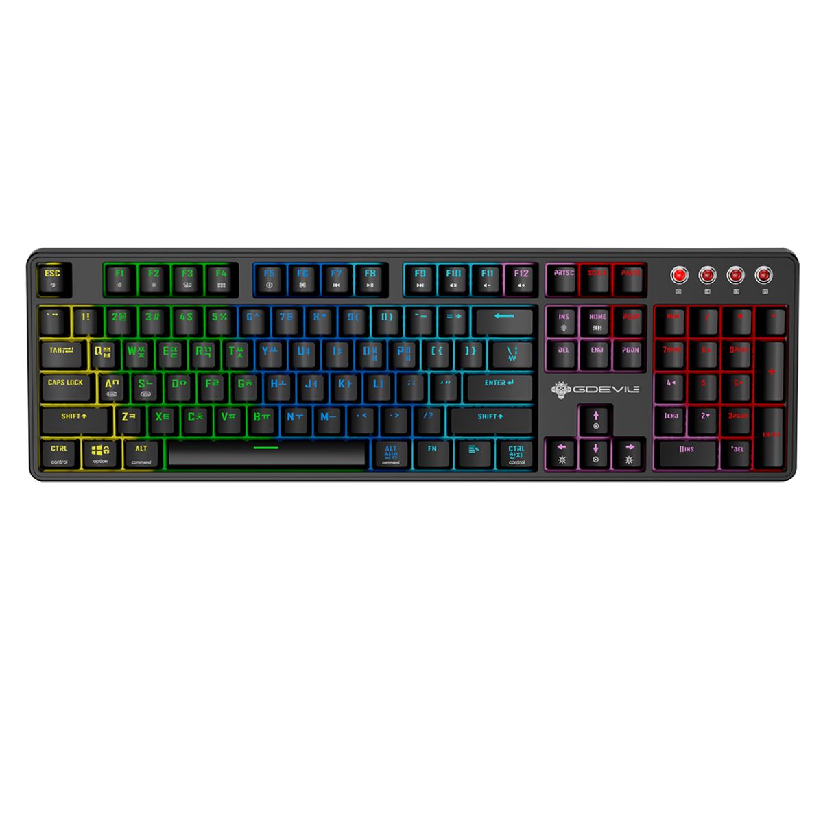 지데빌(GDEVIL) G917 SCUD 개스킷 게이밍 기계식 키보드 LED 지원