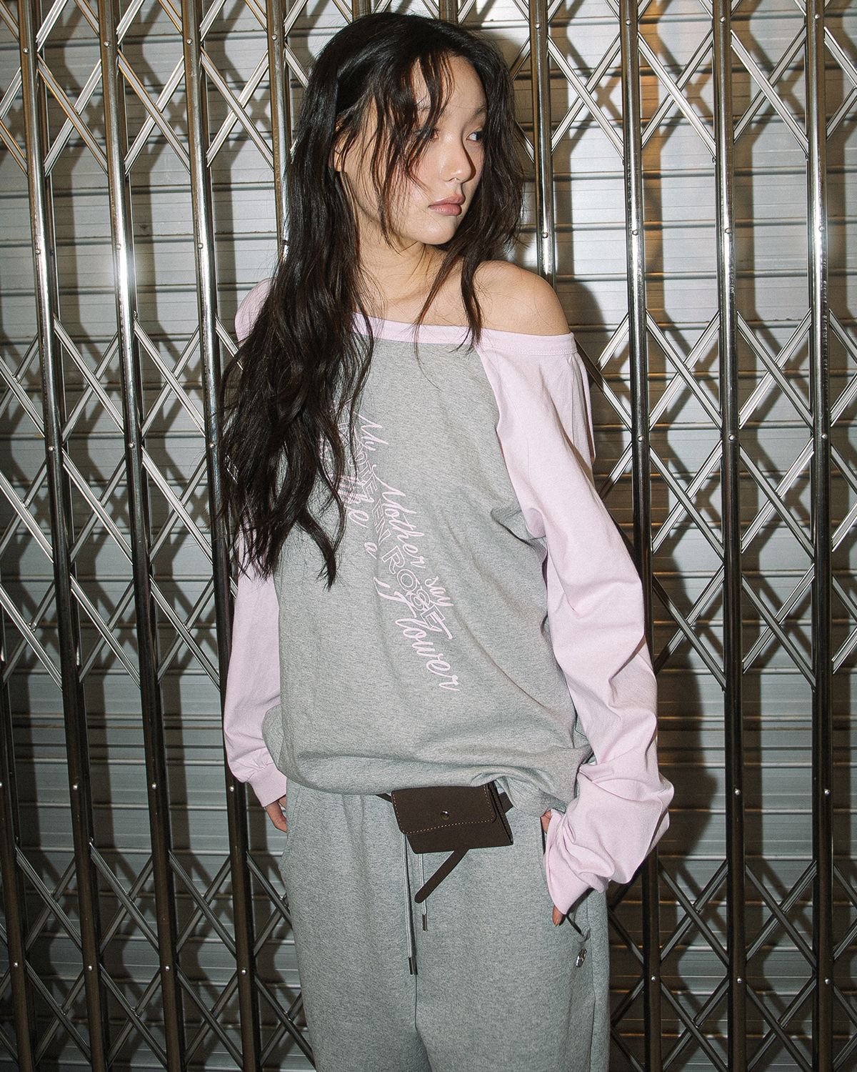 해비즘(HAVISM) LVER BOAT NECK RAGLAN L/S TEE(GREY)