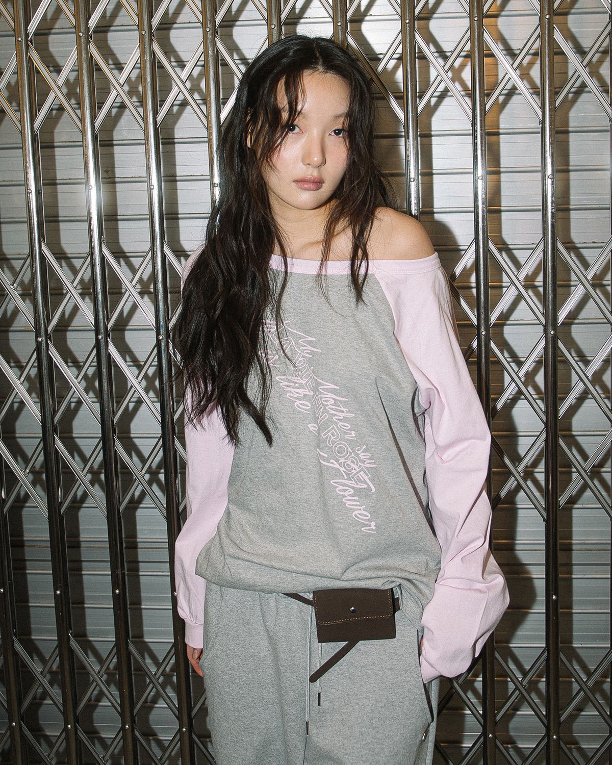 해비즘(HAVISM) LVER BOAT NECK RAGLAN L/S TEE(GREY)