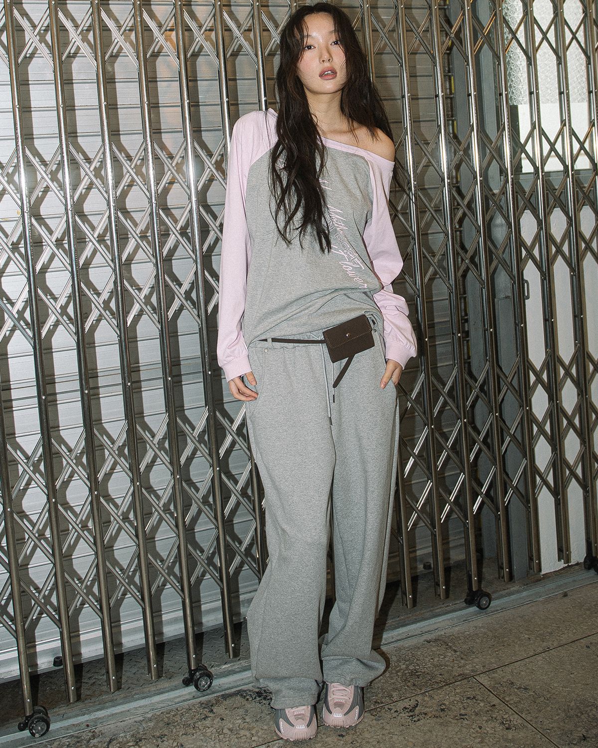 해비즘(HAVISM) LVER BOAT NECK RAGLAN L/S TEE(GREY)