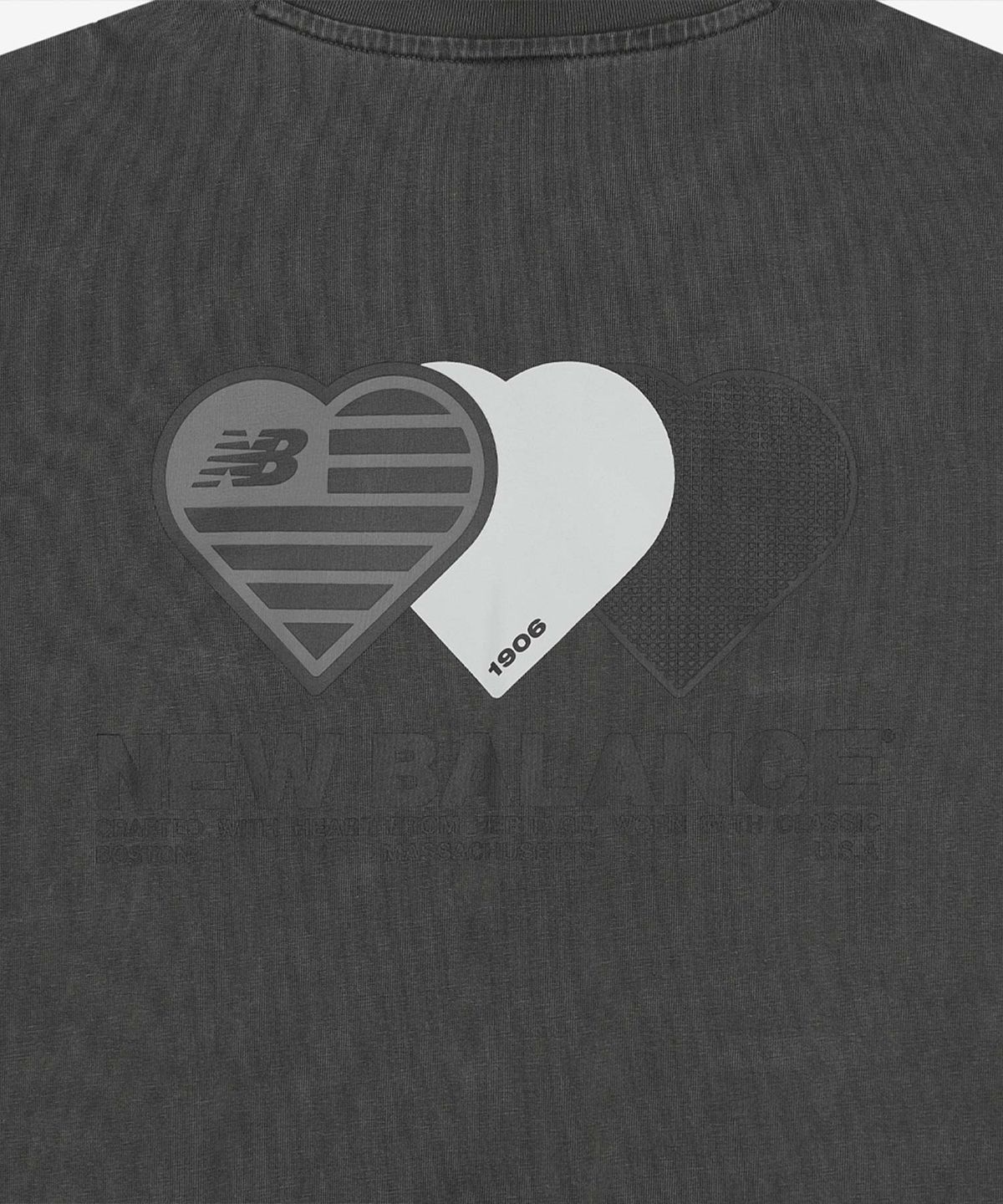 뉴발란스(NEW BALANCE) NBNDG3A013 / MINIMAL HEART COLLECTION 그래픽 긴팔티 (CHARCOAL)