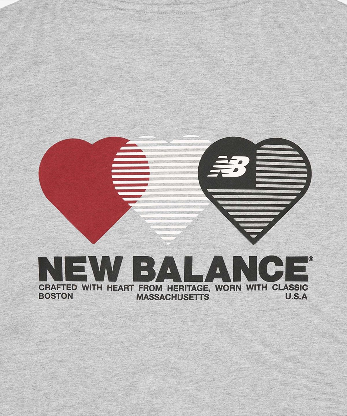 뉴발란스(NEW BALANCE) NBN0G2A033 / UNI NB 하트 그래픽 후드티 (GRAY)
