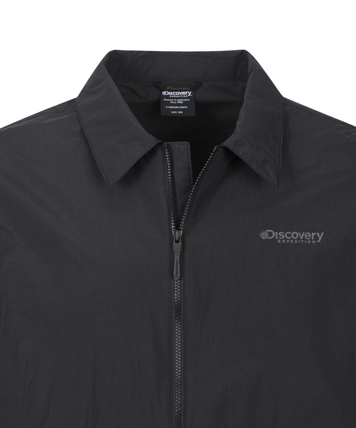 디스커버리 익스페디션(DISCOVERY EXPEDITION) 남성 프레시벤트 윌버 카라형 블루종 자켓 (BLACK)