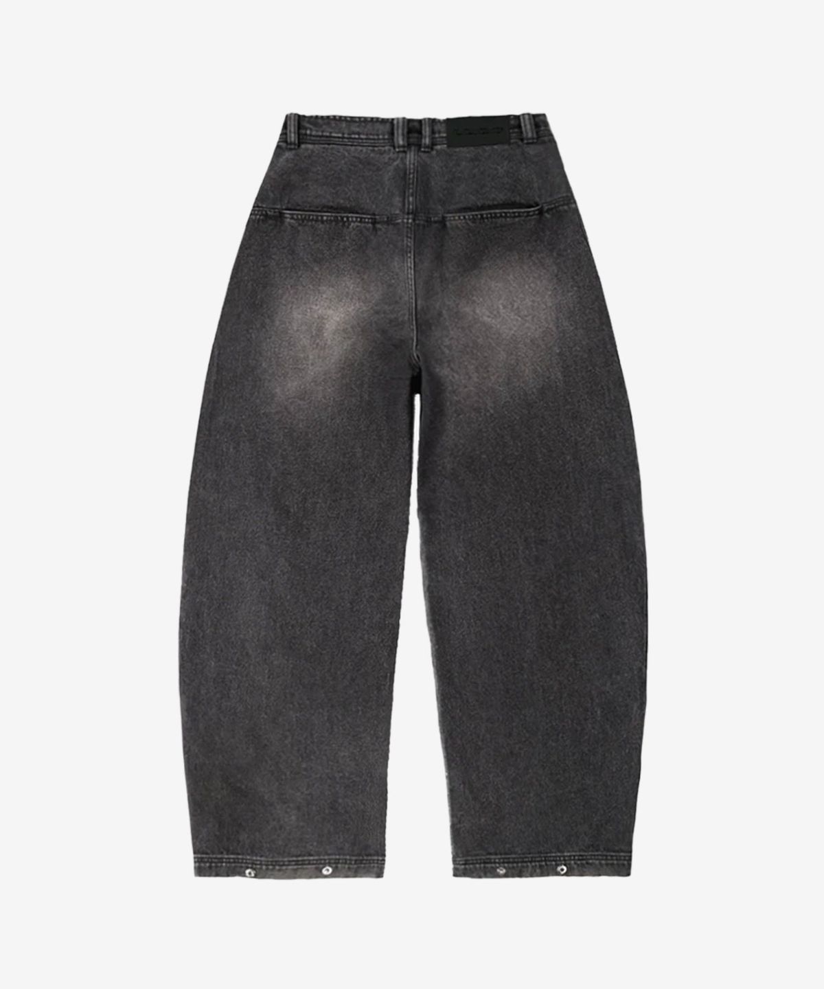 애티튜드 애티튜드(ATTITUDE ATTITUDE) AA Curved Line Washing Wide Denim Pants Black