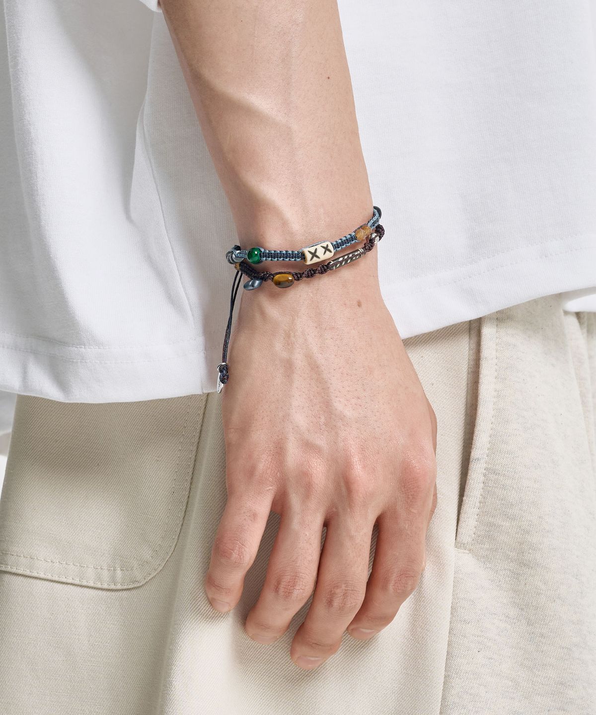 아조바이아조(AJOBYAJO) Wabisabi Knot Layered Bracelet [BLUE]