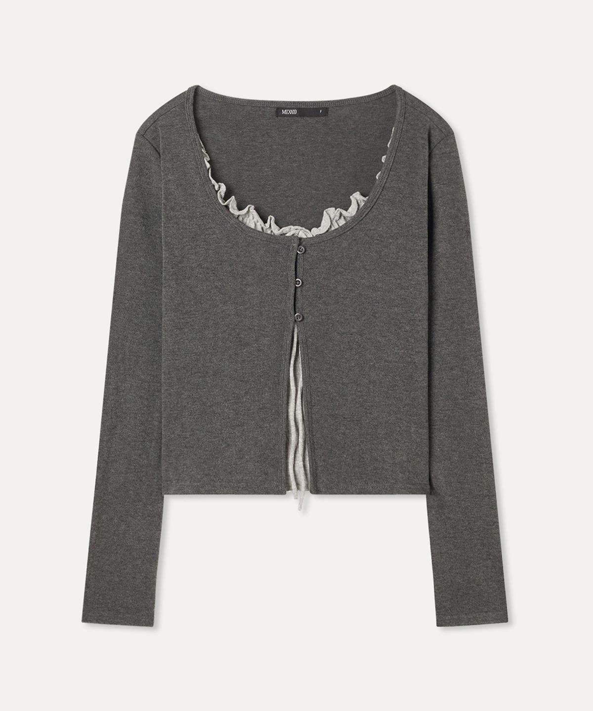 미쏘(MIXXO) 프릴 나시 레이어드 가디건_MIWCMG32SS