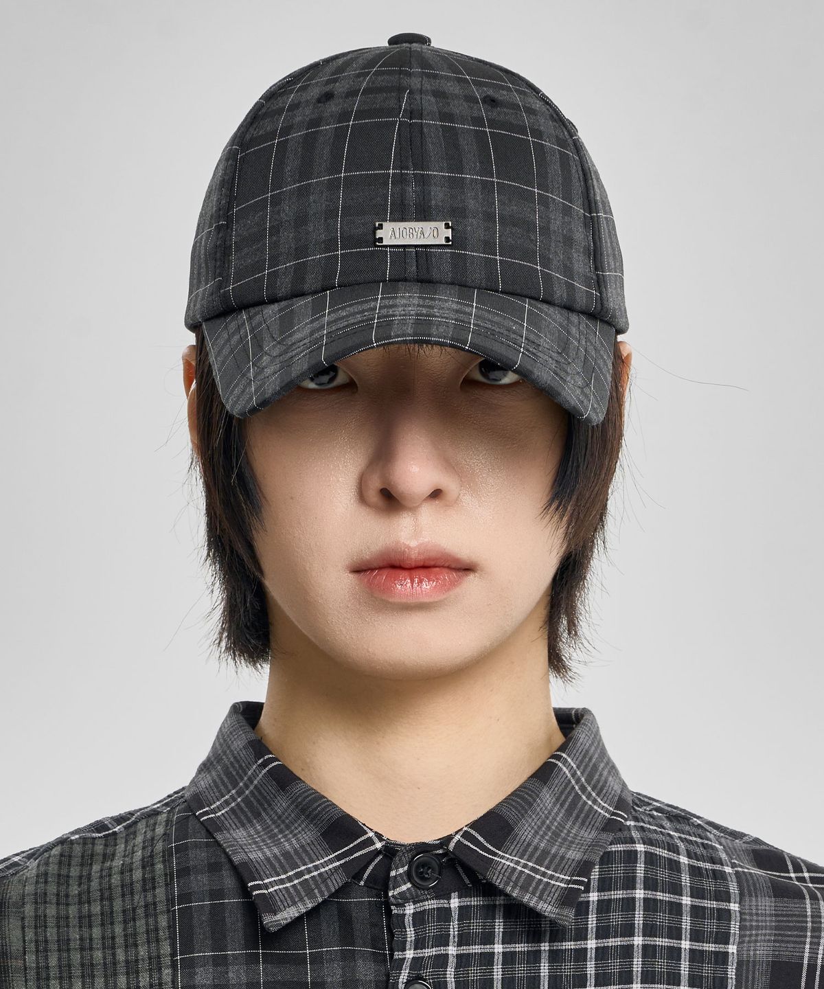 아조바이아조(AJOBYAJO) Check Baseball Cap [BLACK]