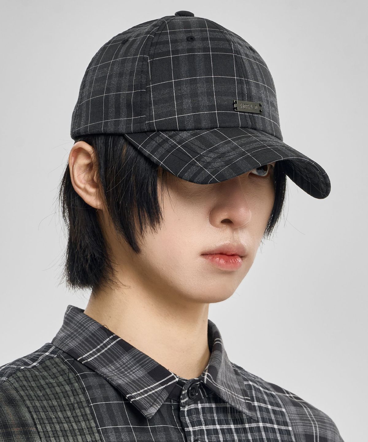 아조바이아조(AJOBYAJO) Check Baseball Cap [BLACK]