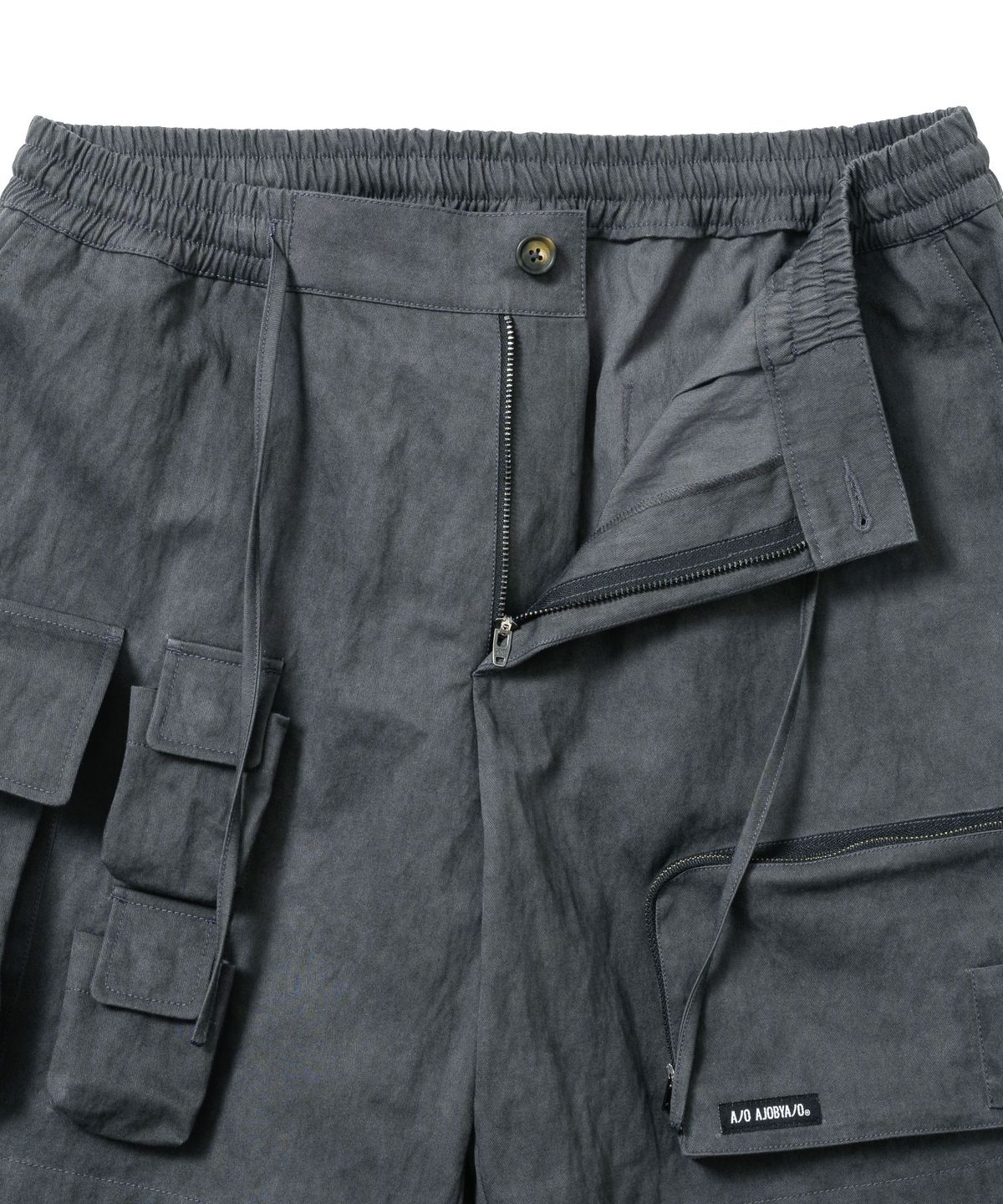 아조바이아조(AJOBYAJO) Printed Tie-Dye Cargo Shorts [CHARCOAL]