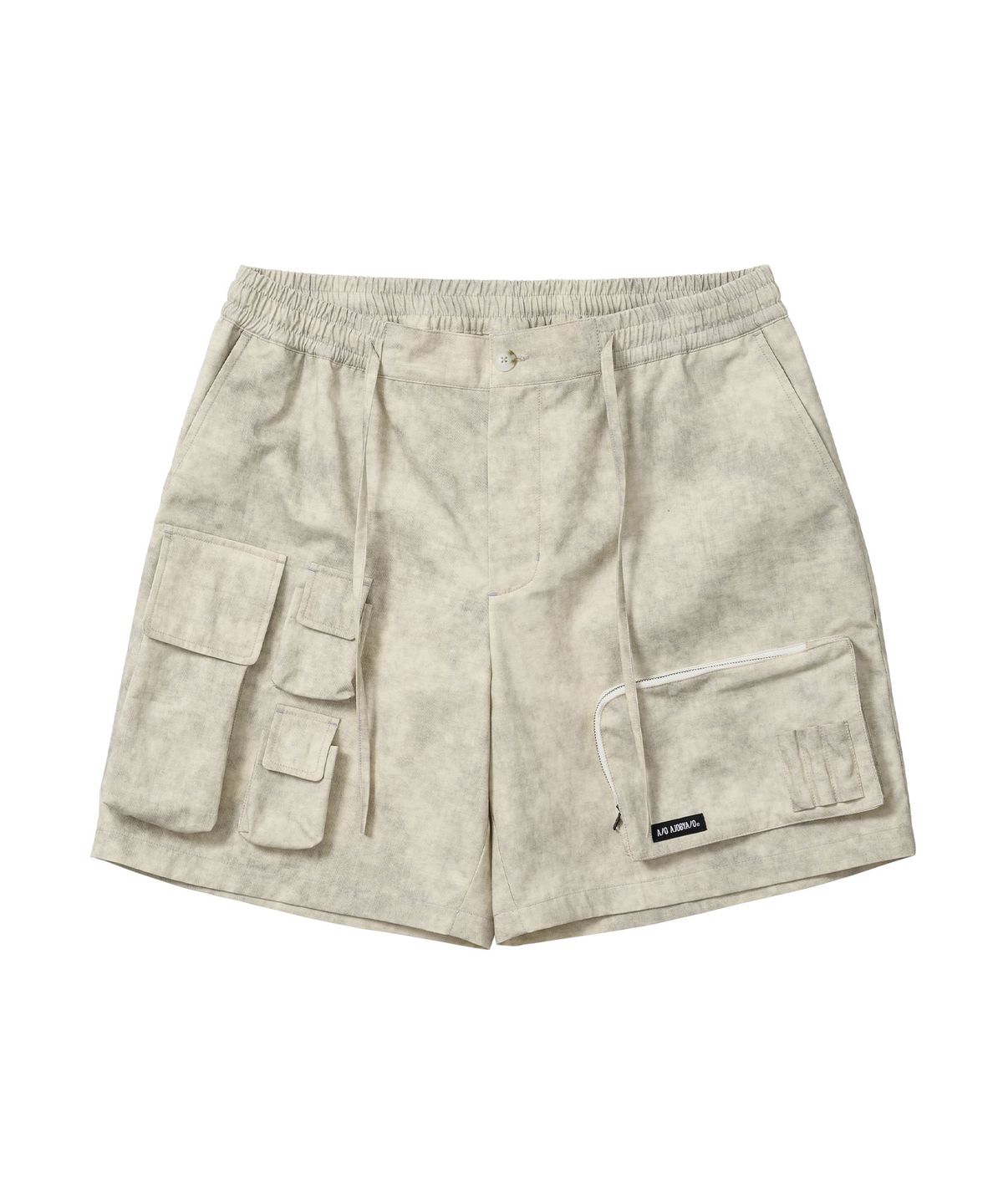 아조바이아조(AJOBYAJO) Printed Tie-Dye Cargo Shorts [IVORY]