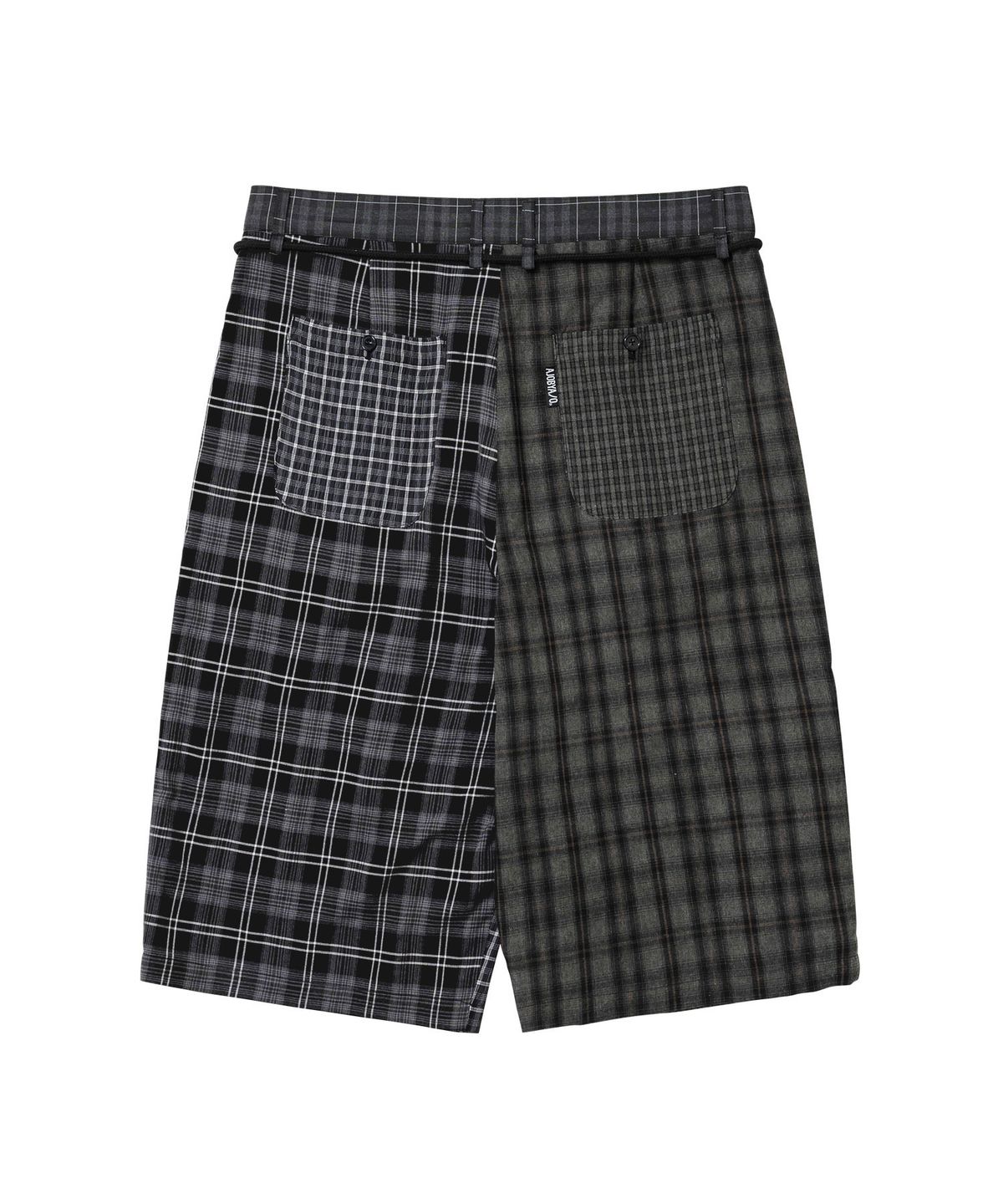 아조바이아조(AJOBYAJO) Check Mixed Bermuda Pants [BLACK]