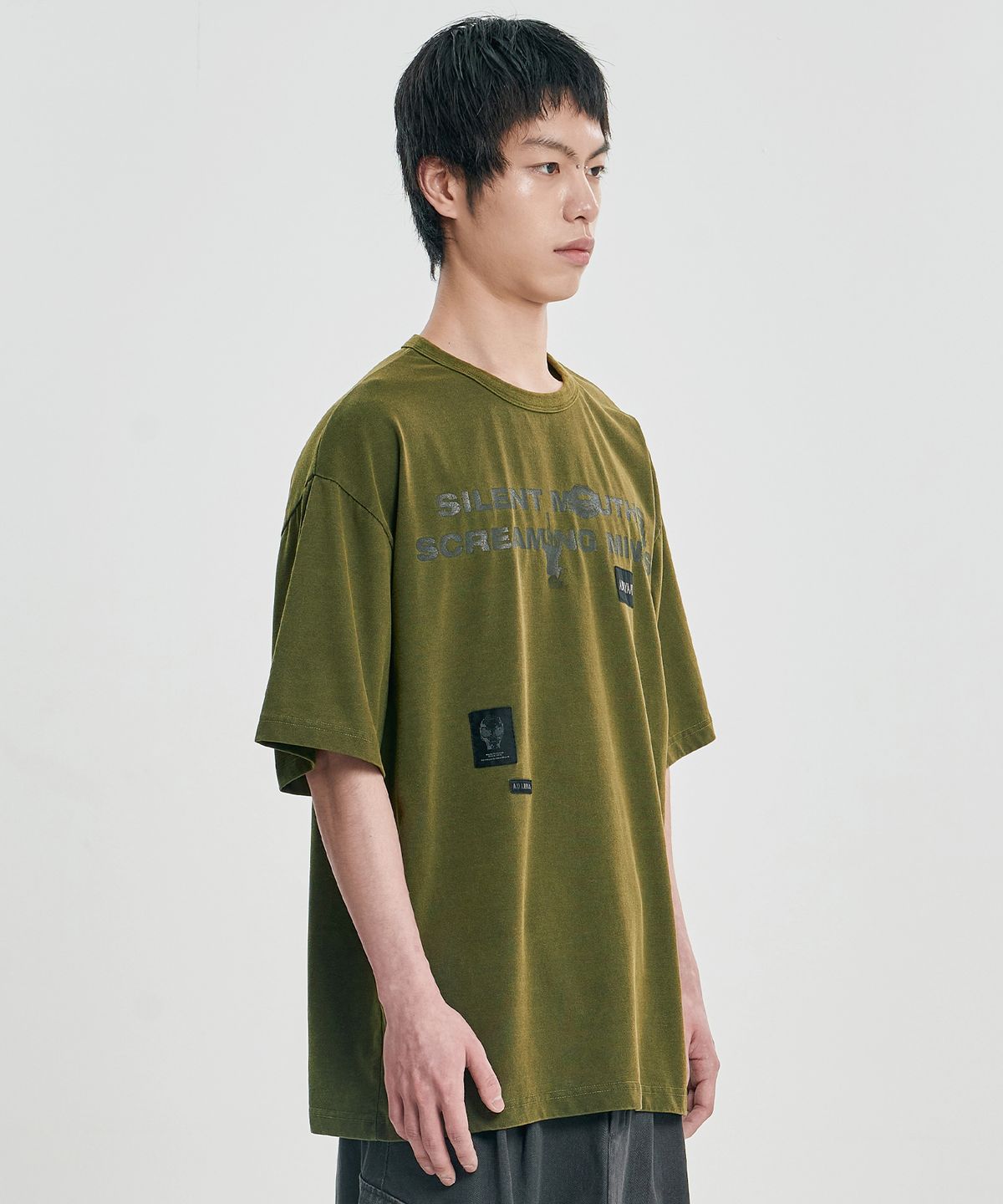 아조바이아조(AJOBYAJO) SMSM Slogan T-Shirt [KHAKI]