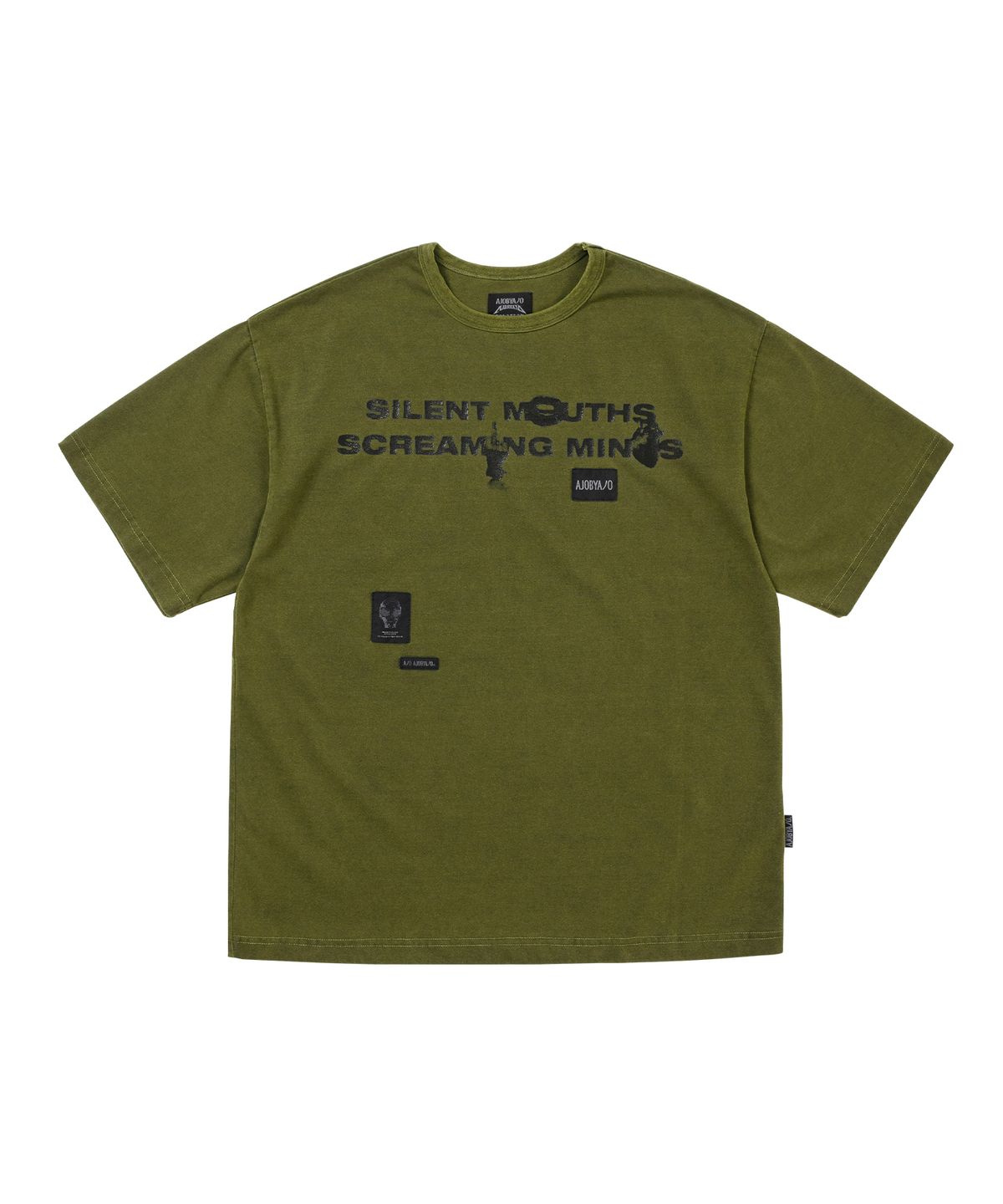 아조바이아조(AJOBYAJO) SMSM Slogan T-Shirt [KHAKI]