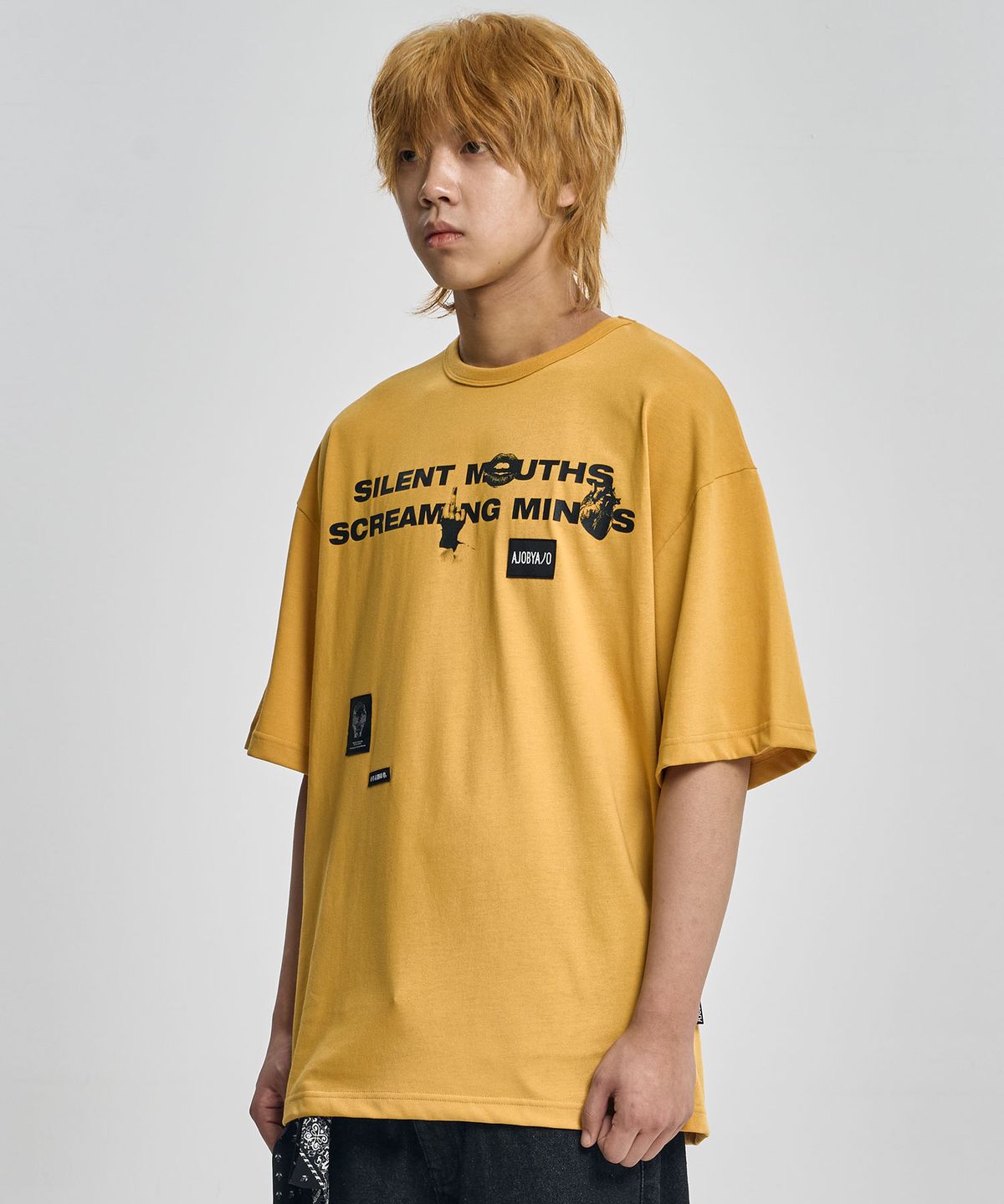 아조바이아조(AJOBYAJO) SMSM Slogan T-Shirt [YELLOW]